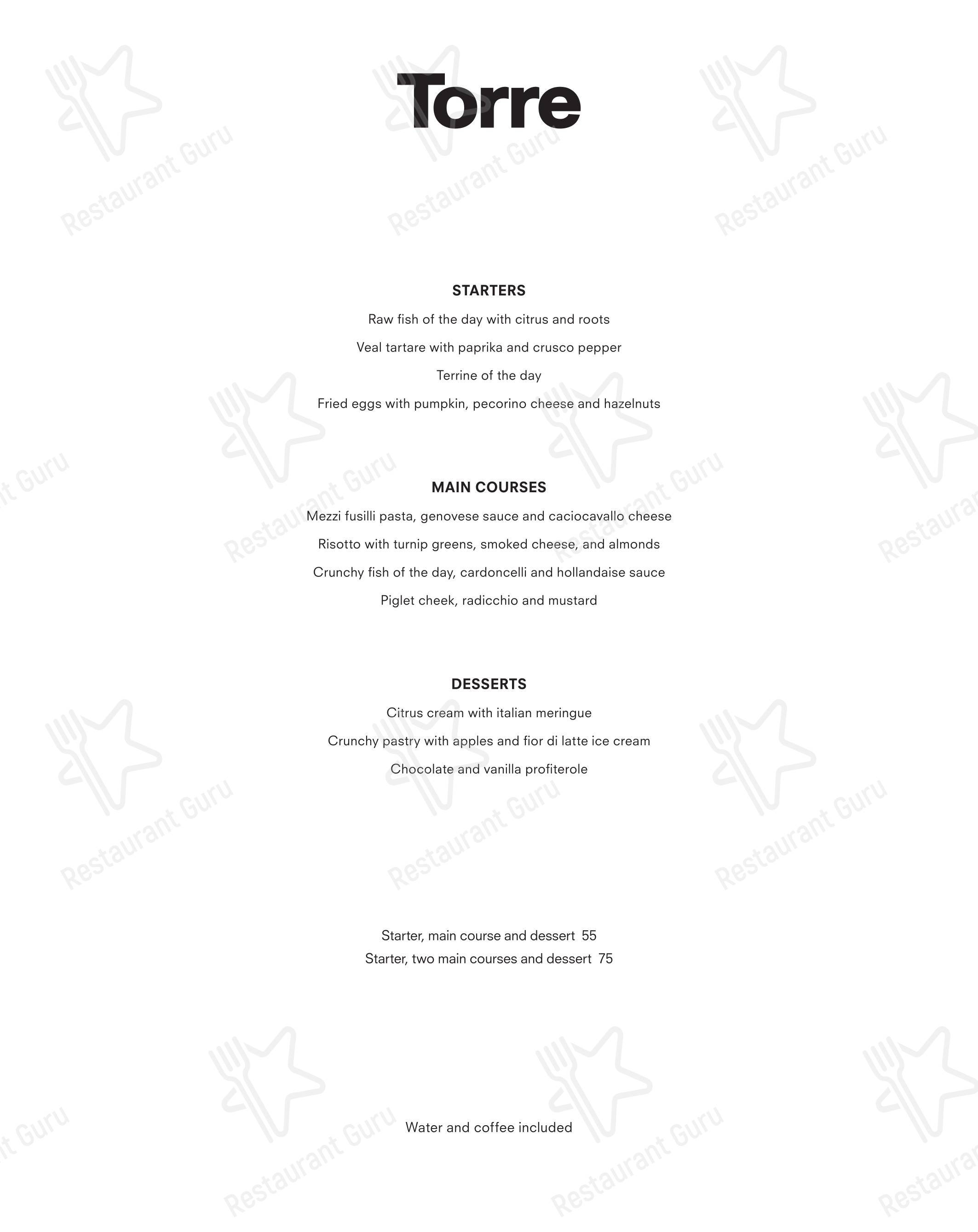Menu di Torre - 菜单