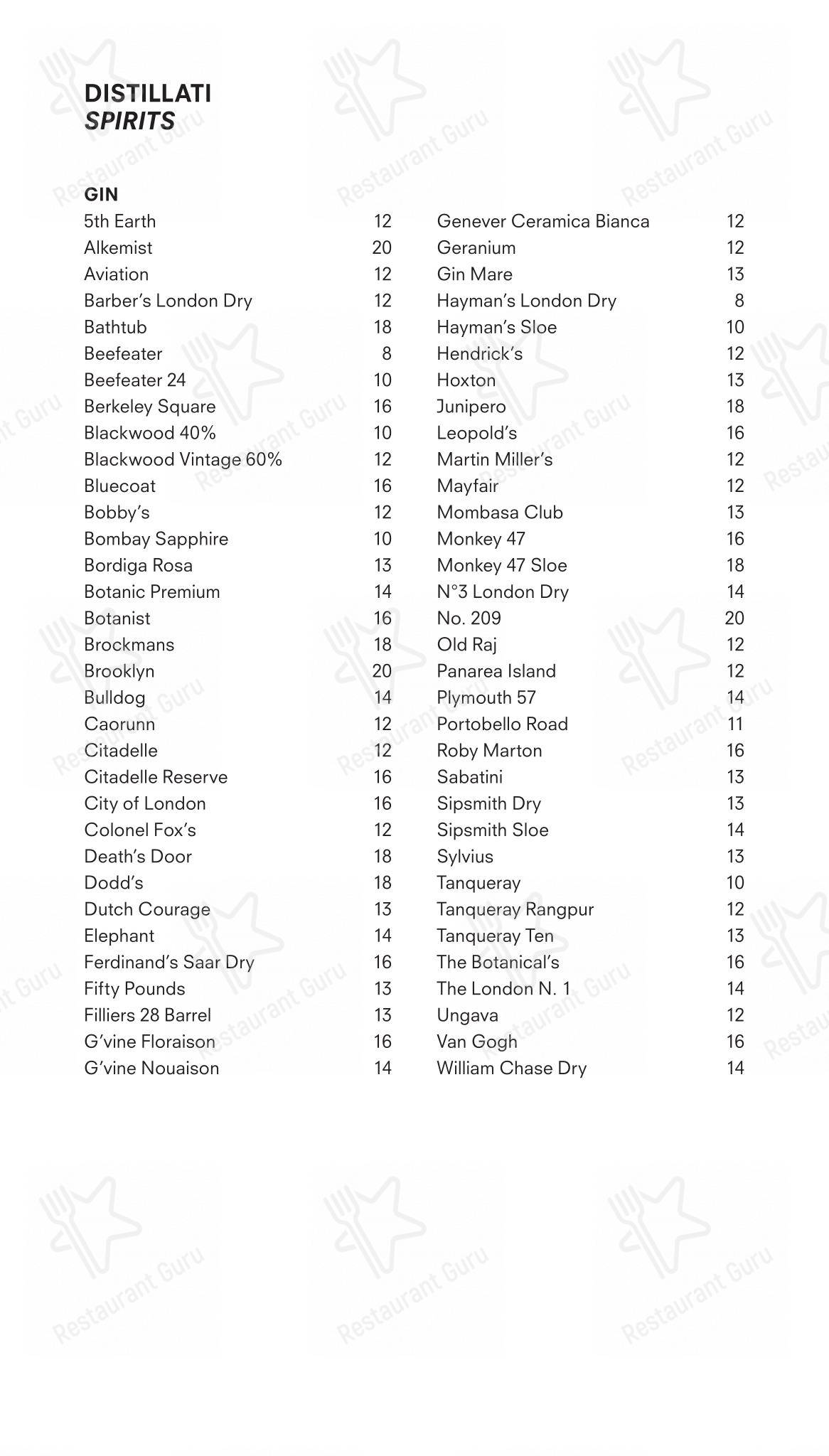 Menu per Torre ristorante