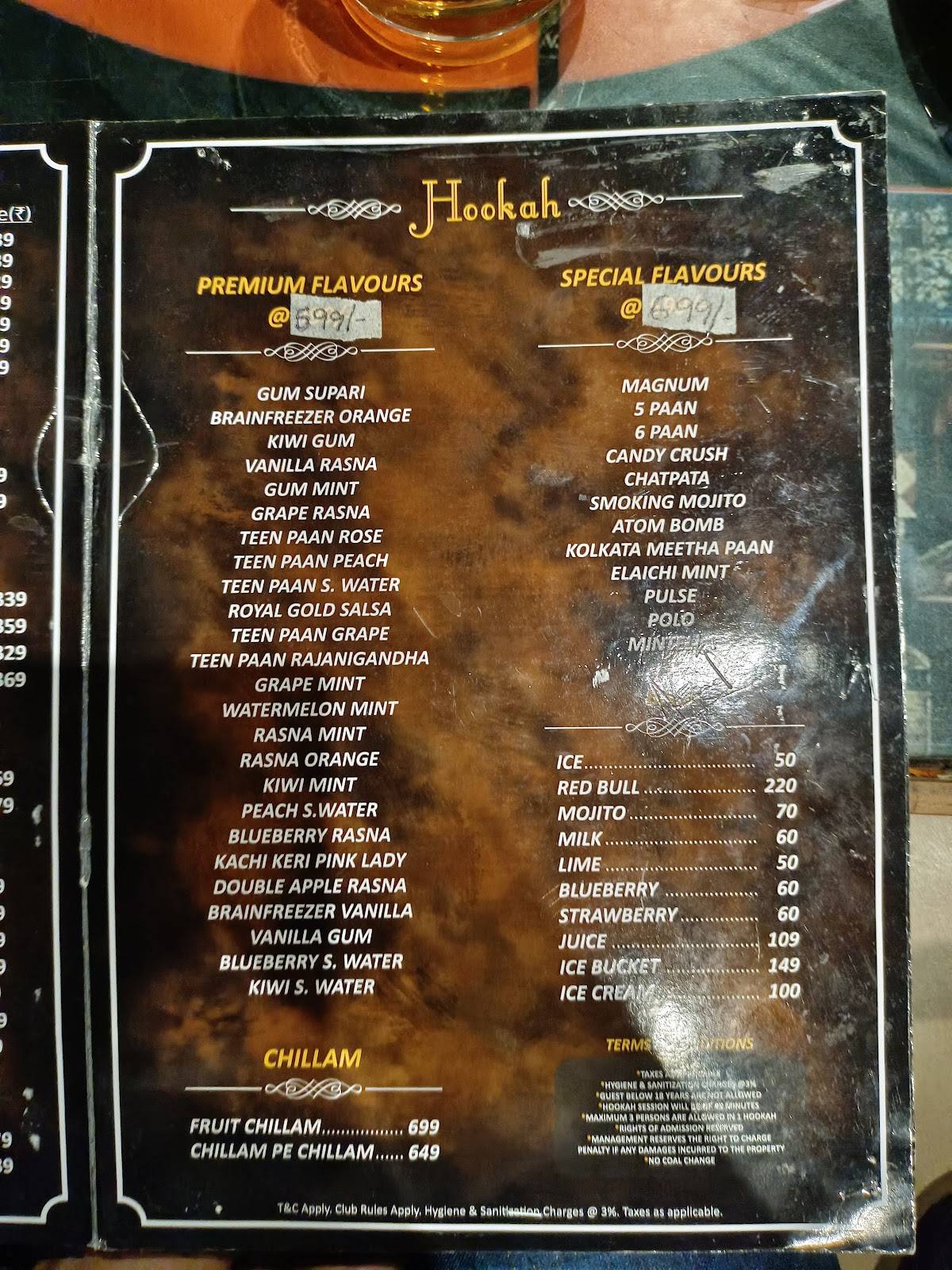Tram Depot menu