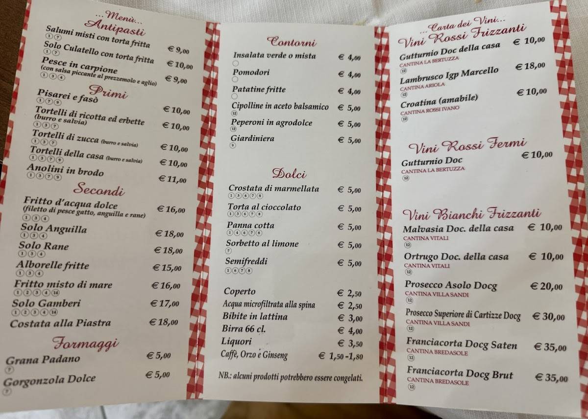 Menu di Trattoria Da Ennio 