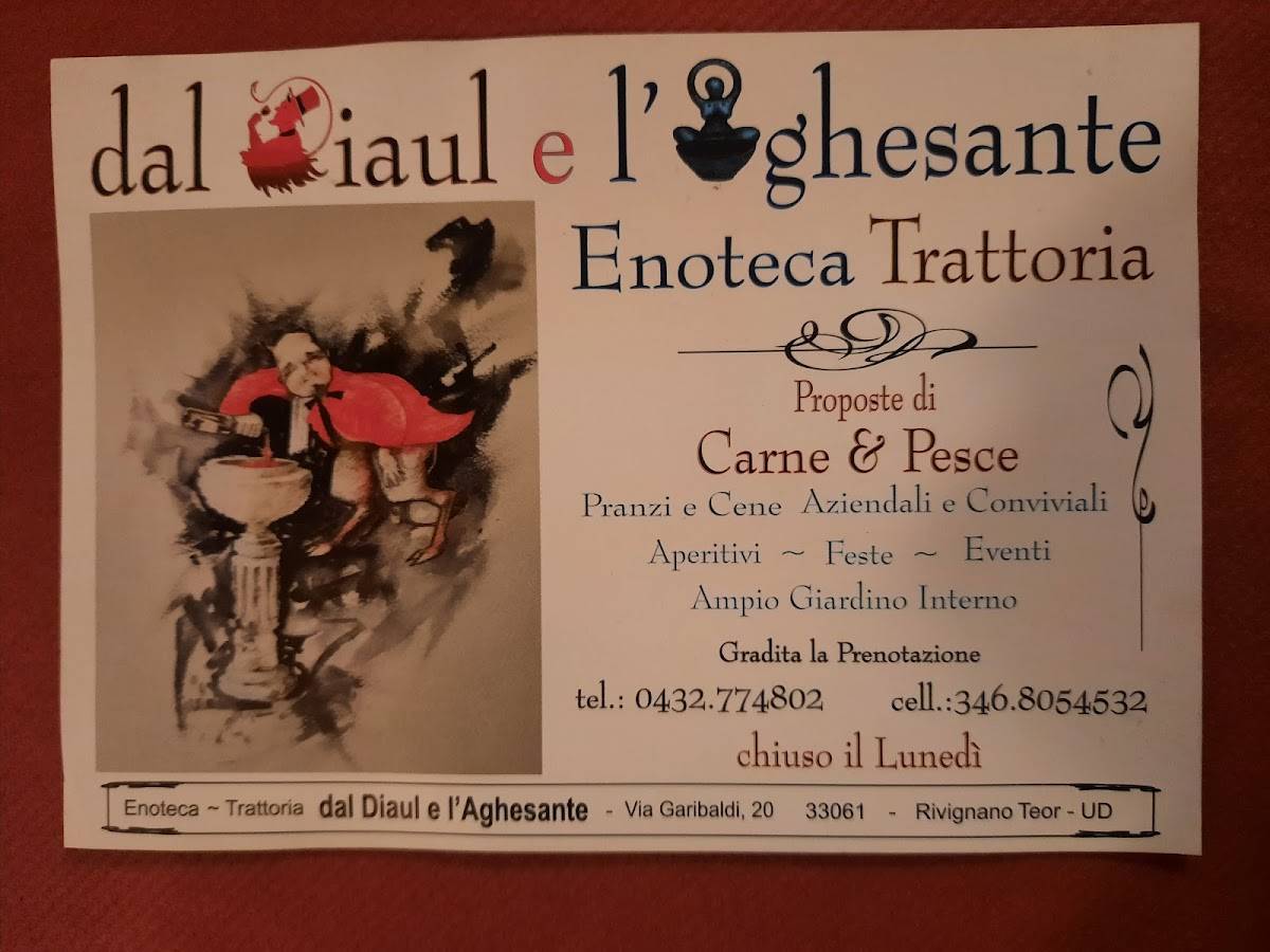 Menu di Trattoria Dal Diaul e l'Aghesante 