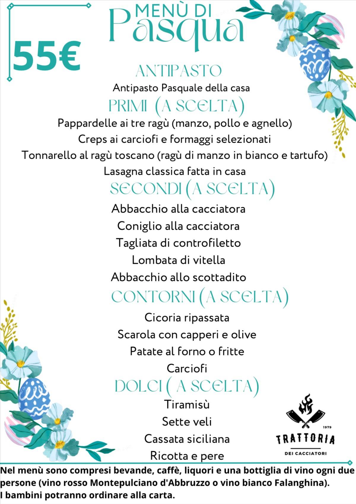 Menu di Trattoria Dei Cacciatori Roma 