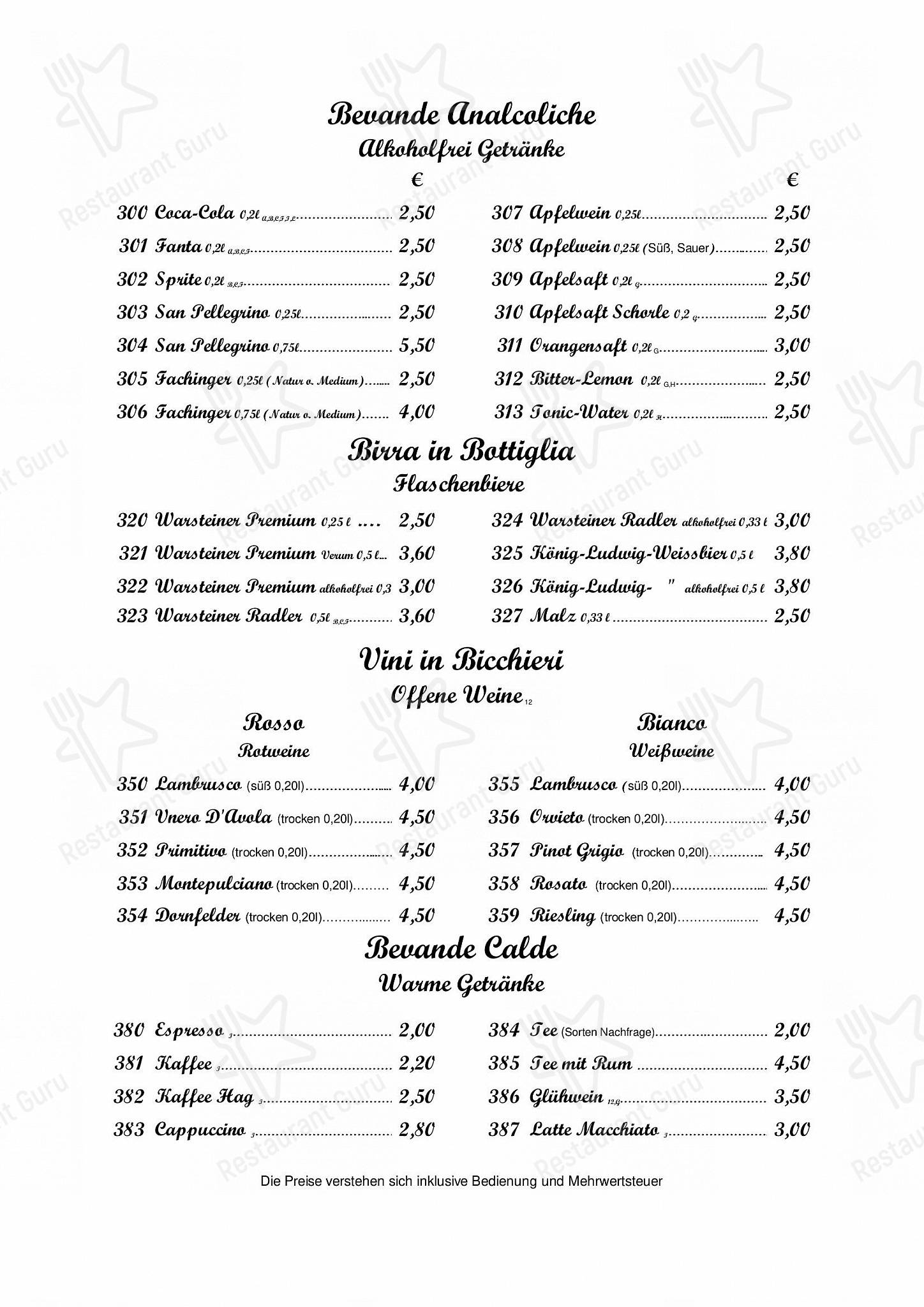 Il Giardino Restaurant Menü