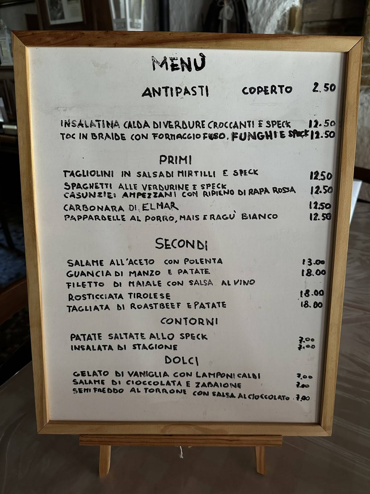Menu di Trattoria L'Osteria Di Beano 