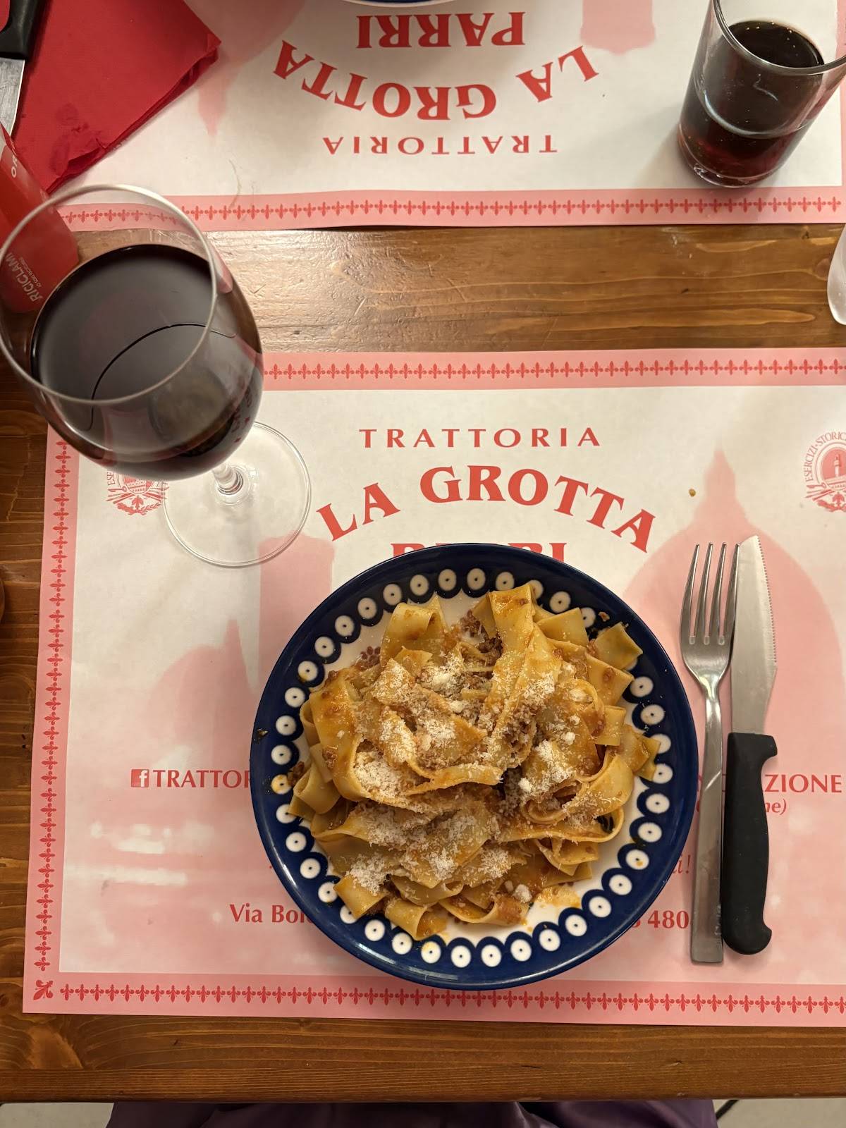 Menu di Trattoria La Grotta Parri 