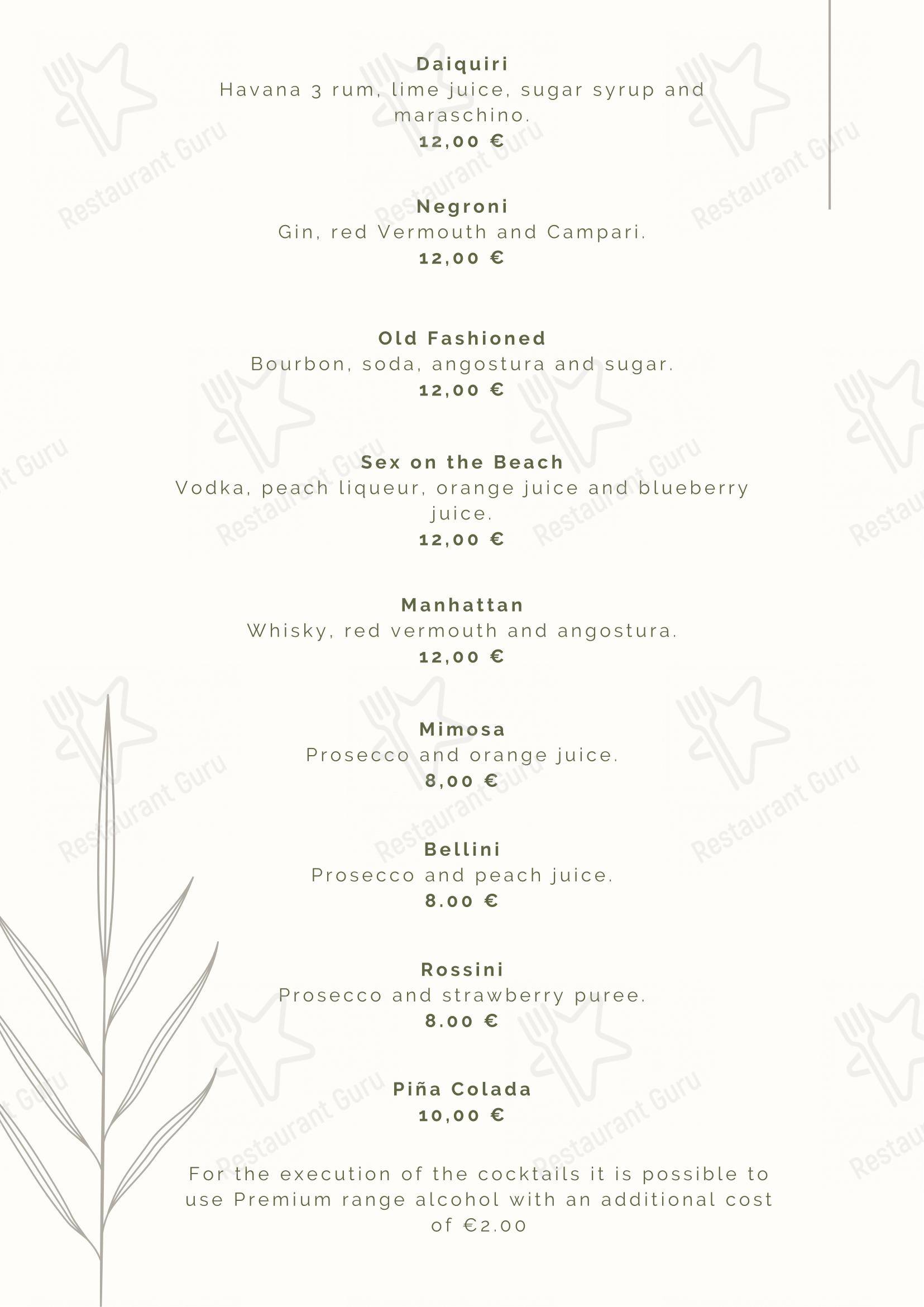 Menu bar per Tre Nodi Ristorante & Beach Bar in Fiumicino