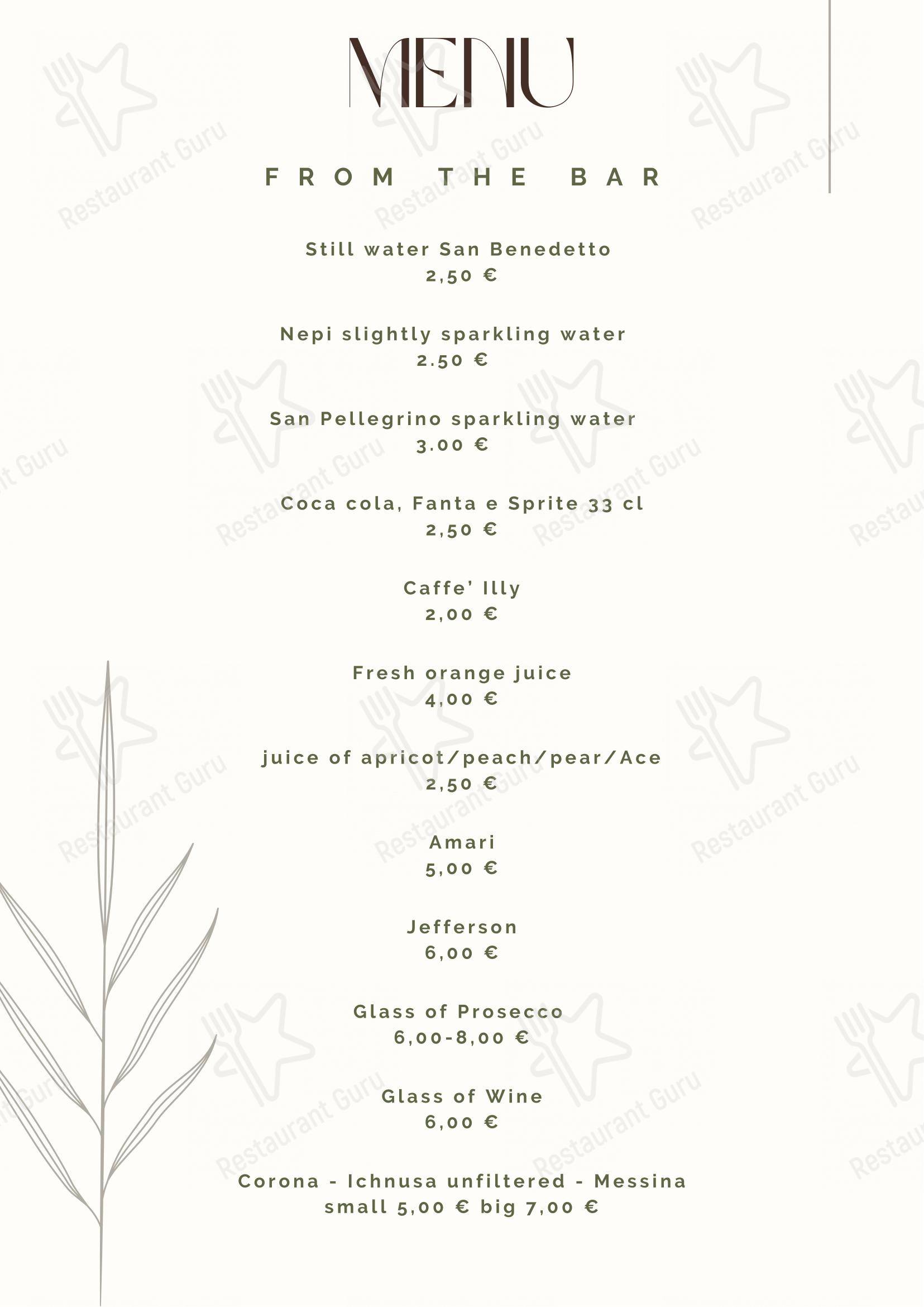 Menu di Tre Nodi Ristorante & Beach Bar - Menu bar