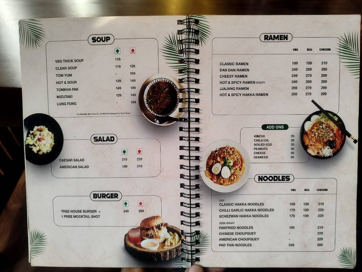 Tree House Cafe menu