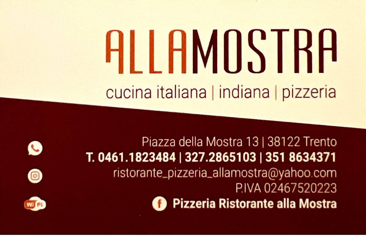 Menu di Pizzeria Ristorante alla Mostra 