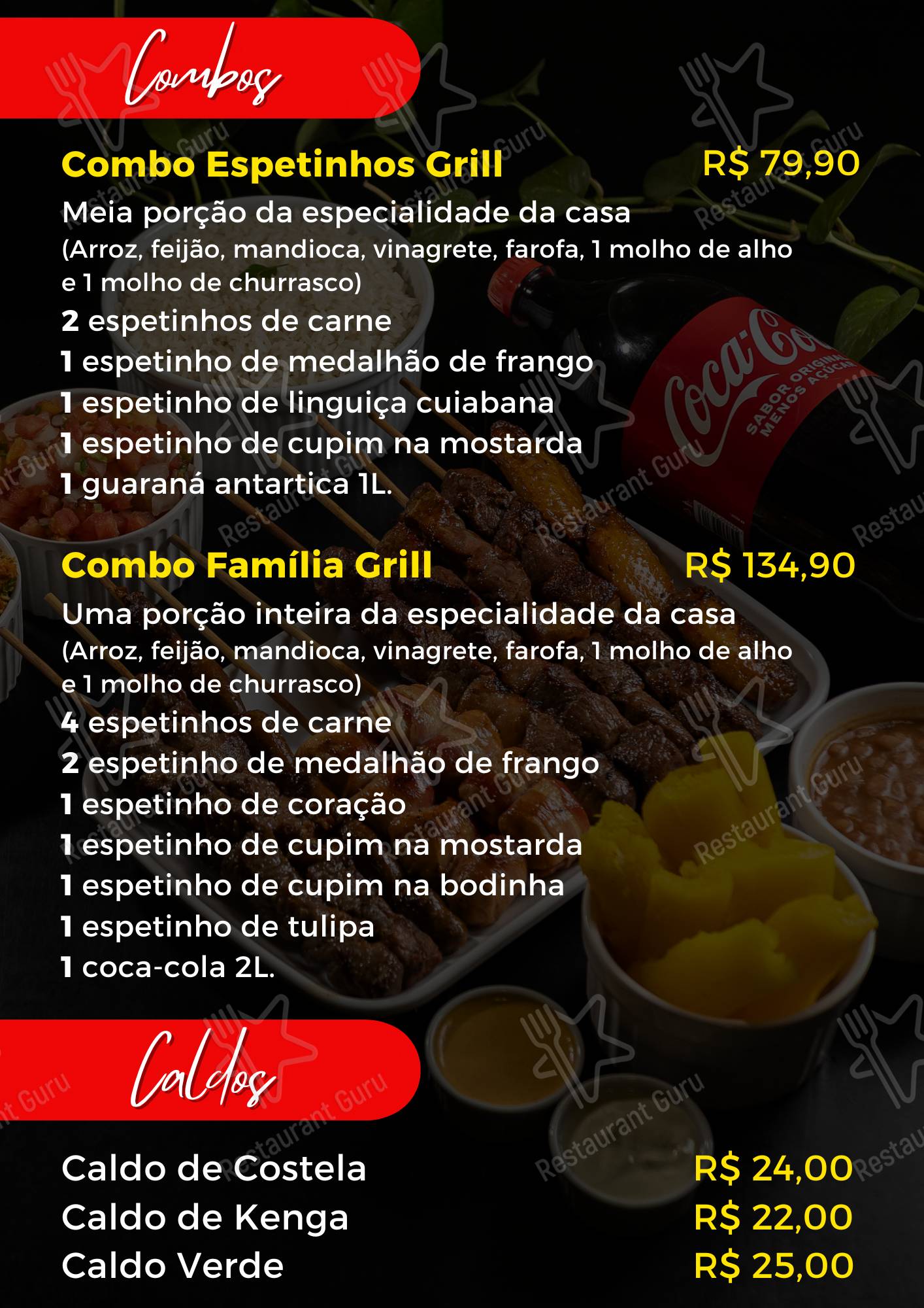 Espetinho's Grill Restaurante cardápio