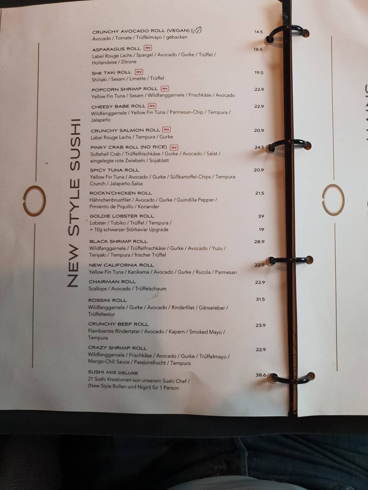 Menu de TresOr Restaurant & Bar