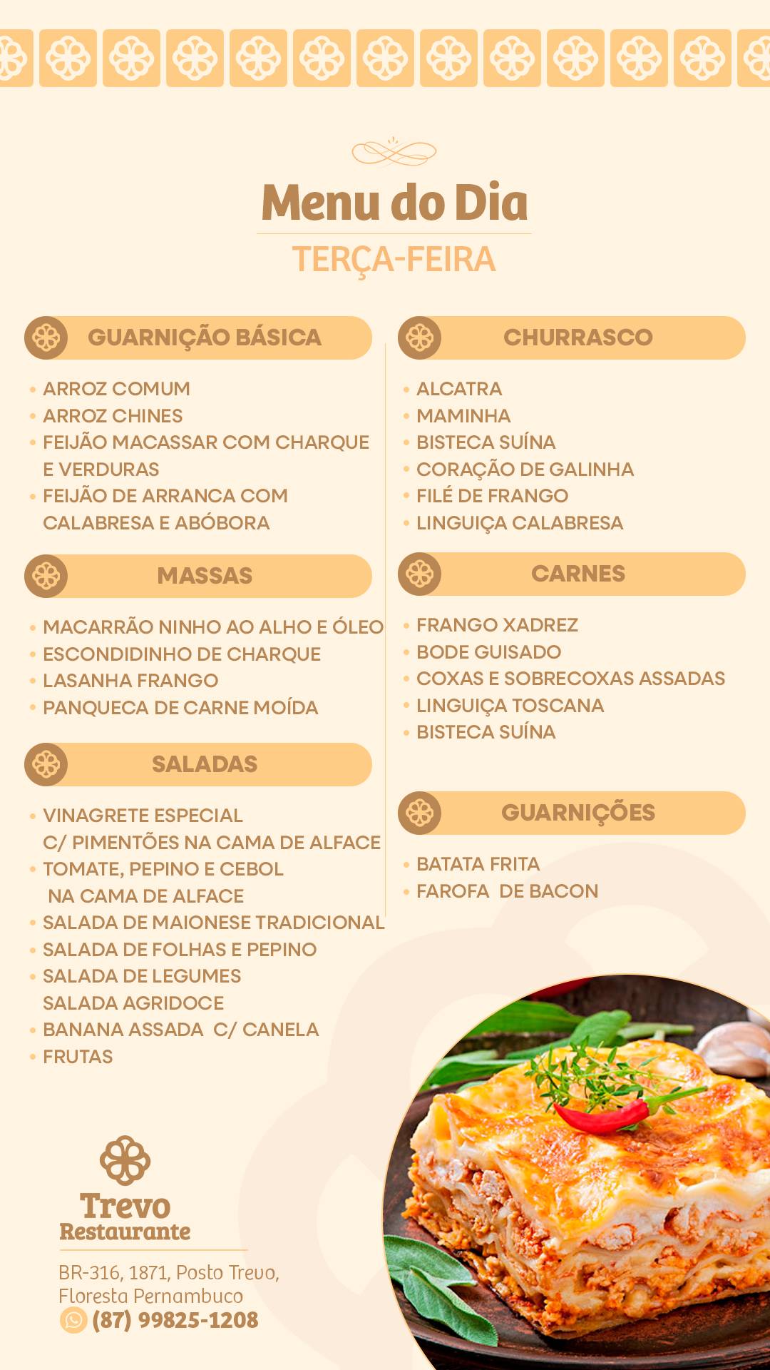 Trevo Restaurante cardápio