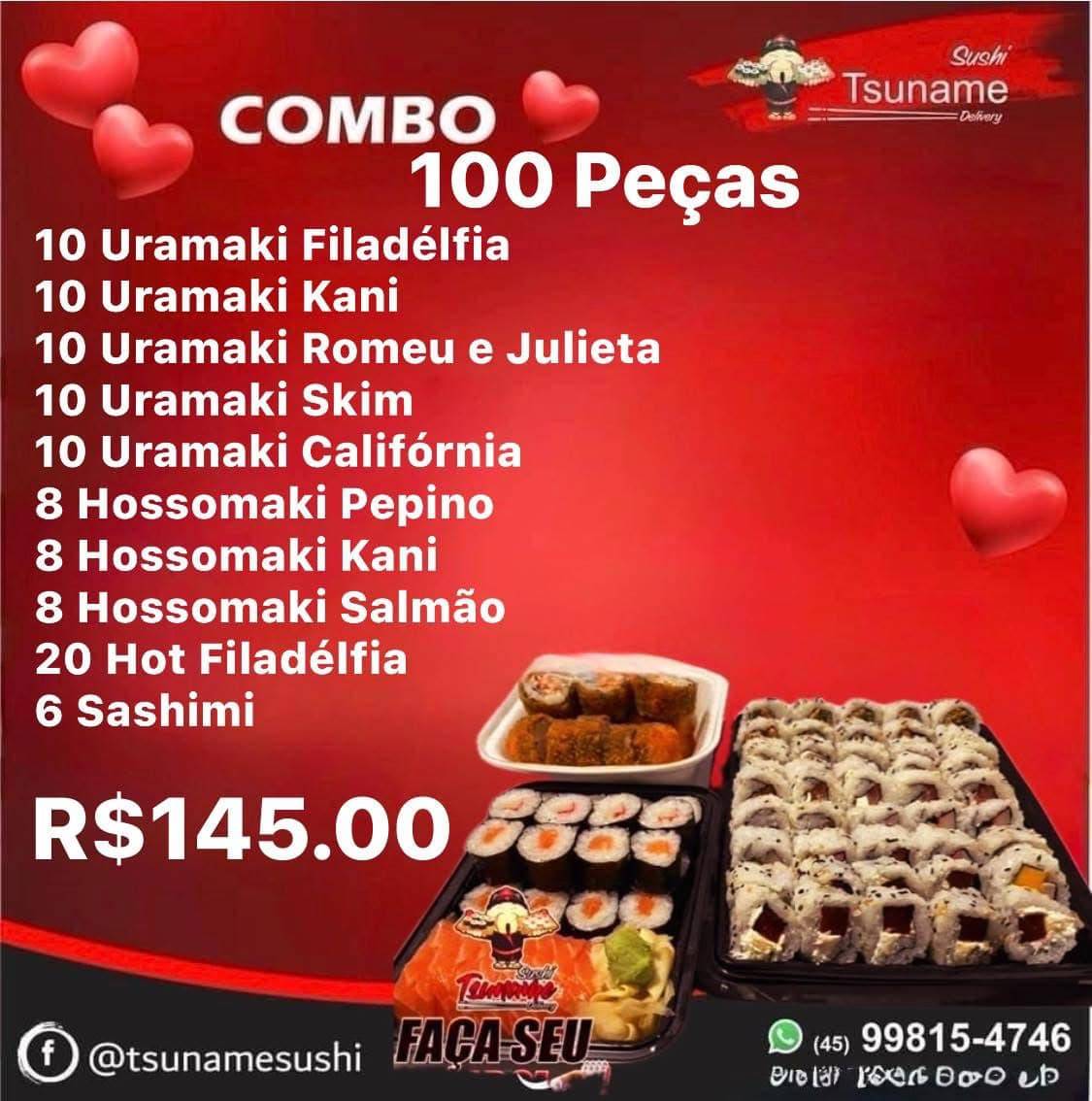 Tsuname Sushi Delivery cardápio