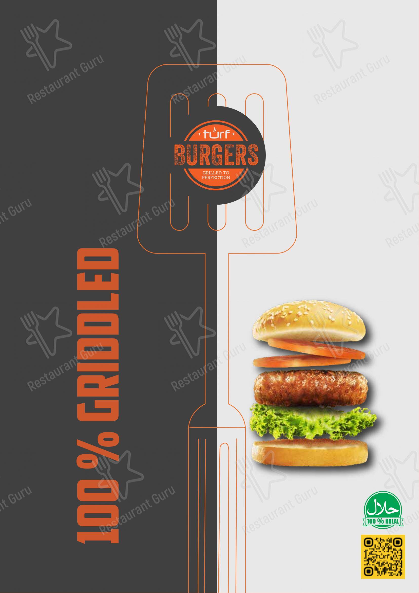 Menu for the Turf Cafe cafe