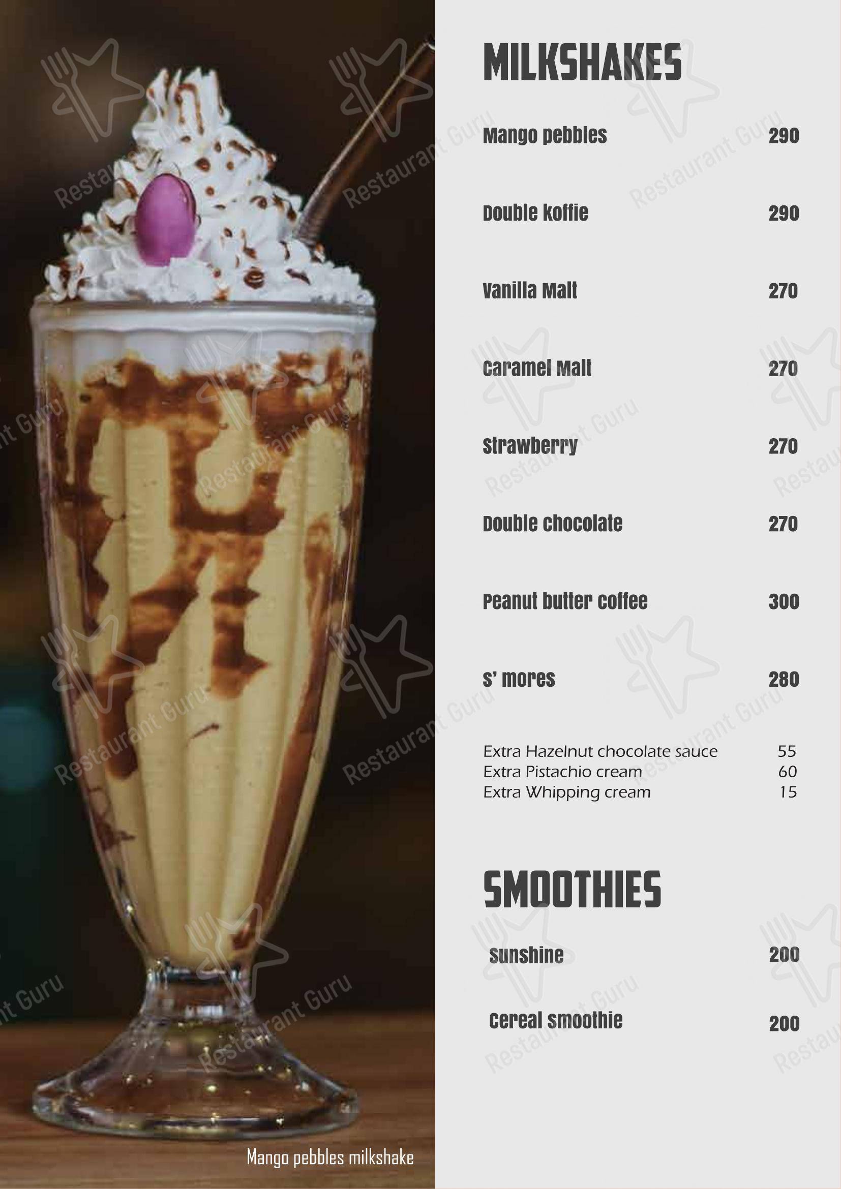 Menu for Turf Cafe in Thiruvananthapuram