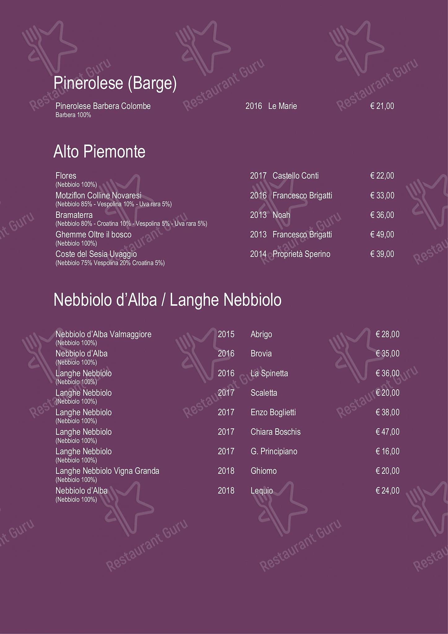 Menu di Le Vitel Etonné - Коктейльная карта