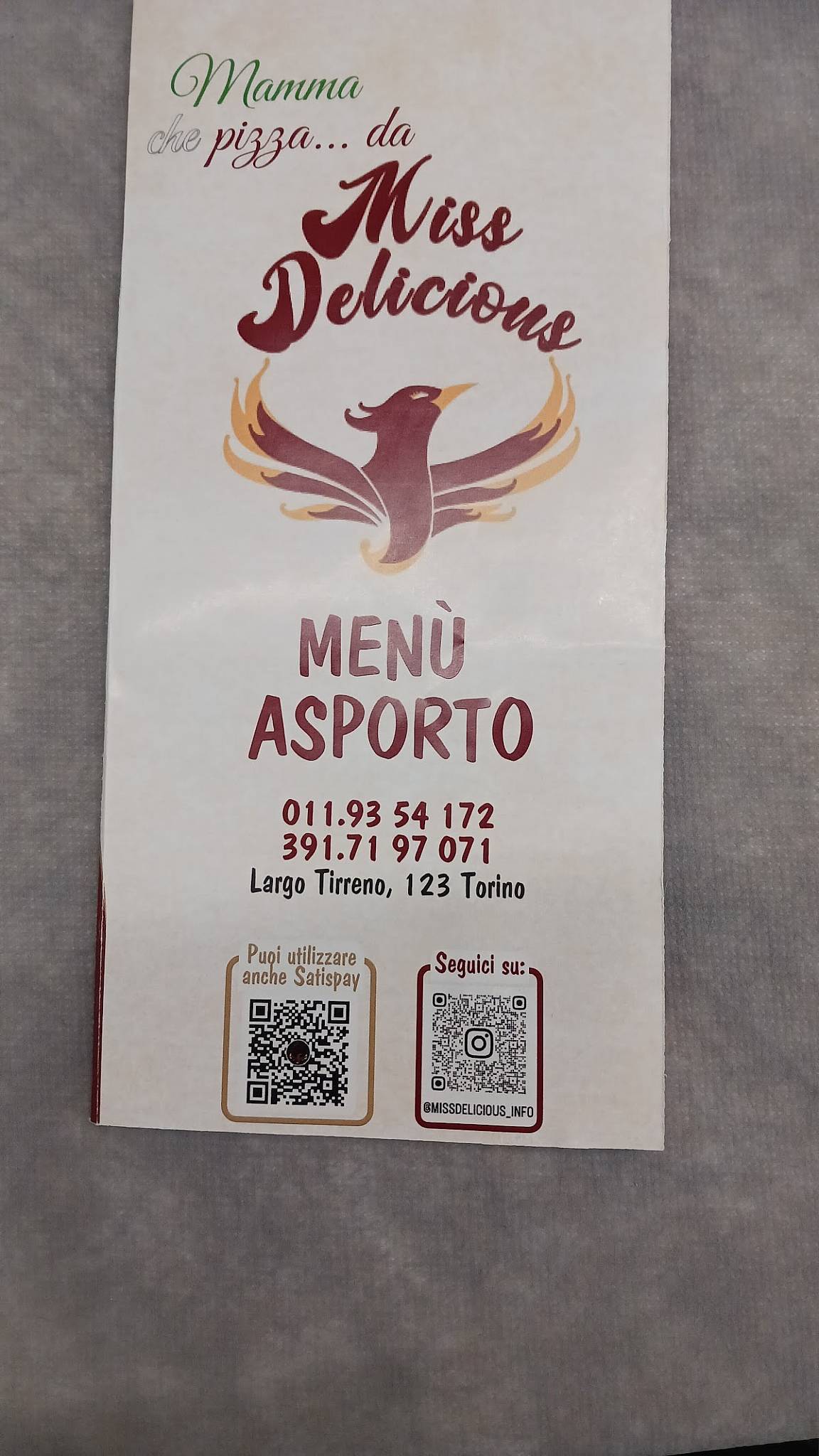 Menu di Miss Delicious Pizzeria 