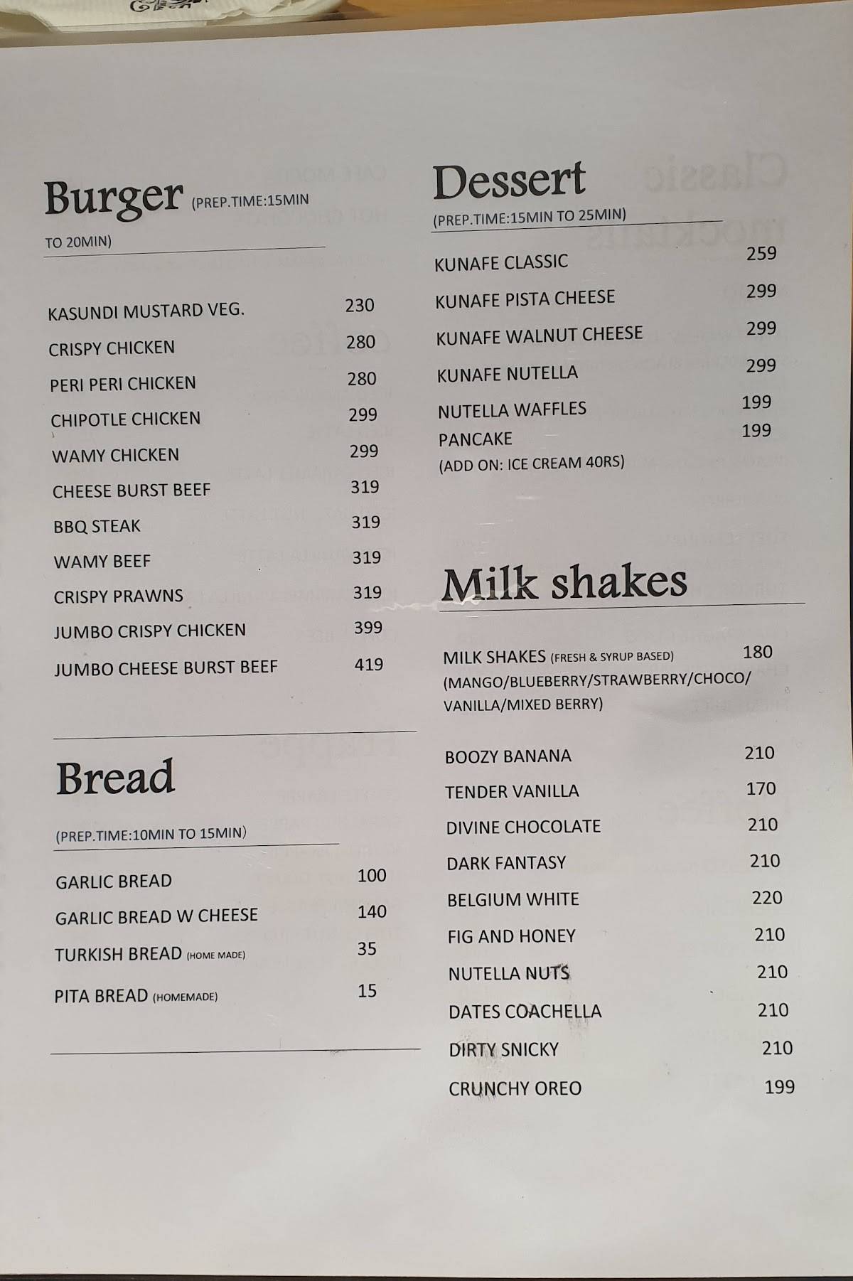 Turkwise - Turkish Restaurant & Cafe menu