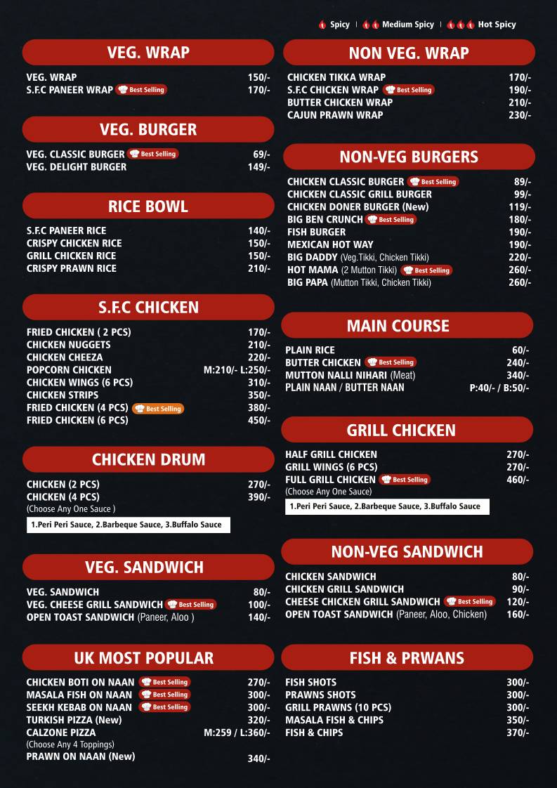 UK Cafe & Desserts menu