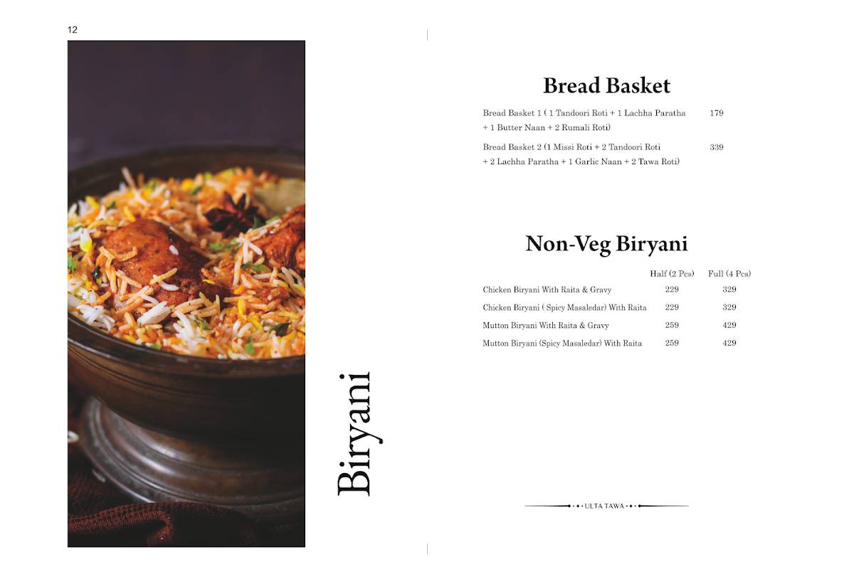 Ulta Tawa Multi-Cuisine Restaurant - Best Multi Cuisine Restaurant in Aliganj Lucknow menu