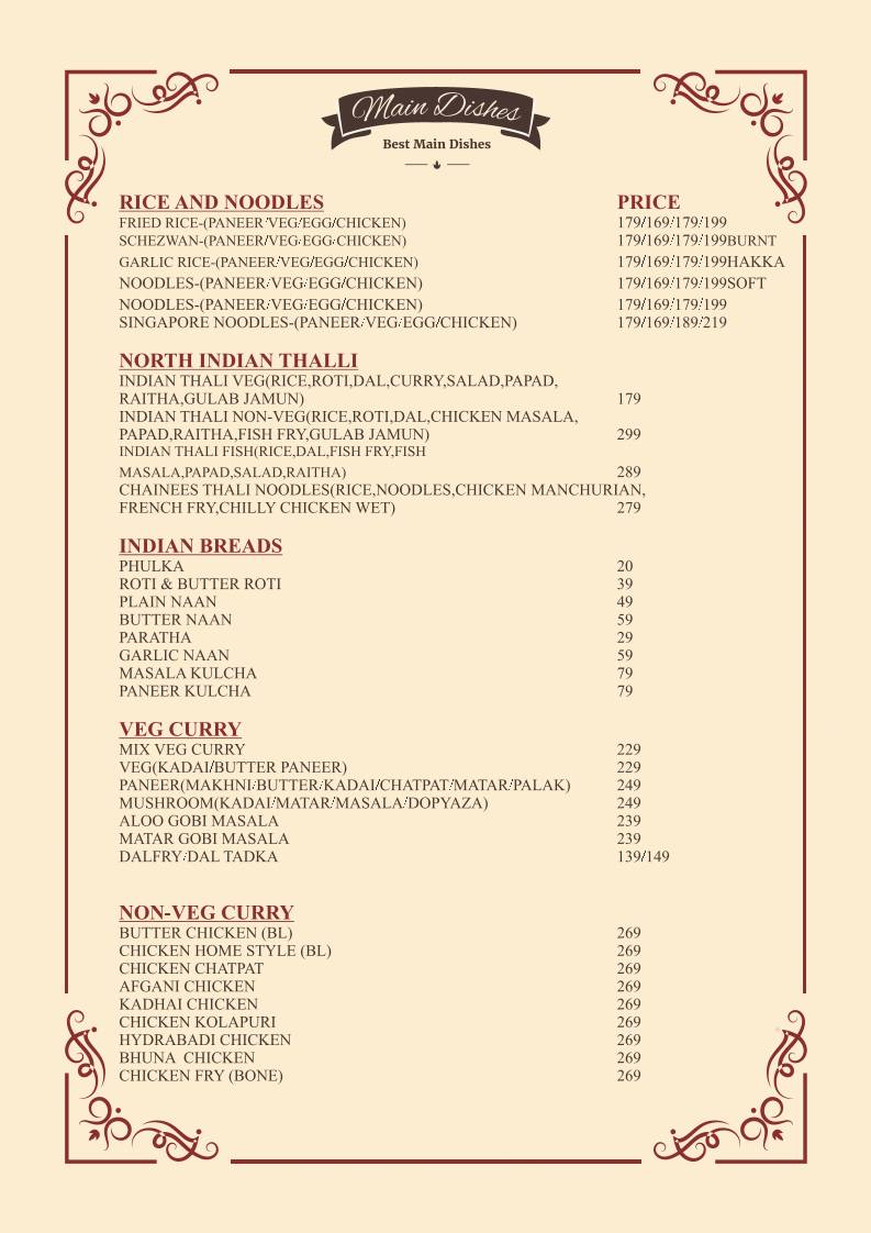 Uptown Vibes Multi Cuisine Restaurants Bhubaneswar menu