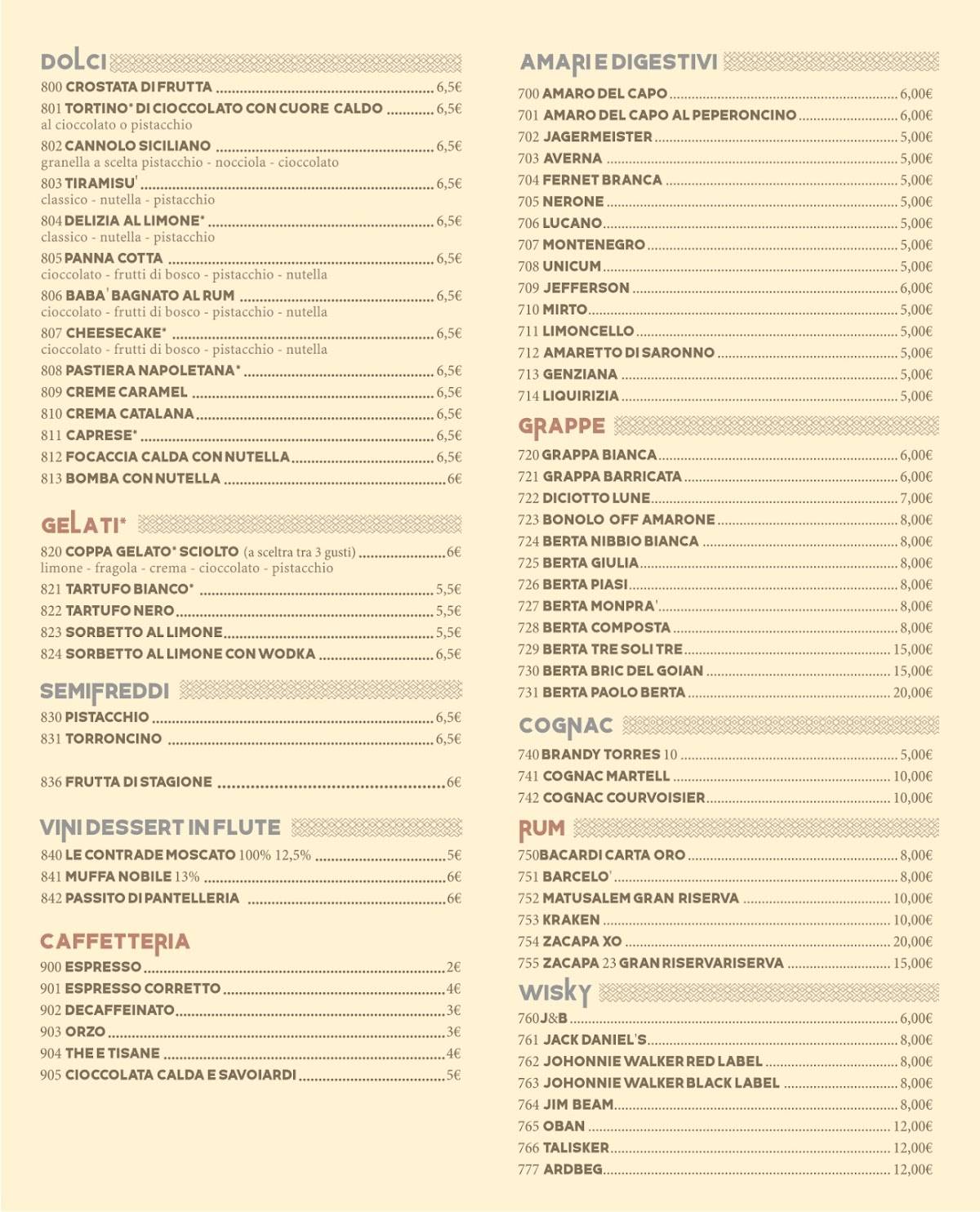Menu de Uscita 3 Bistròrante