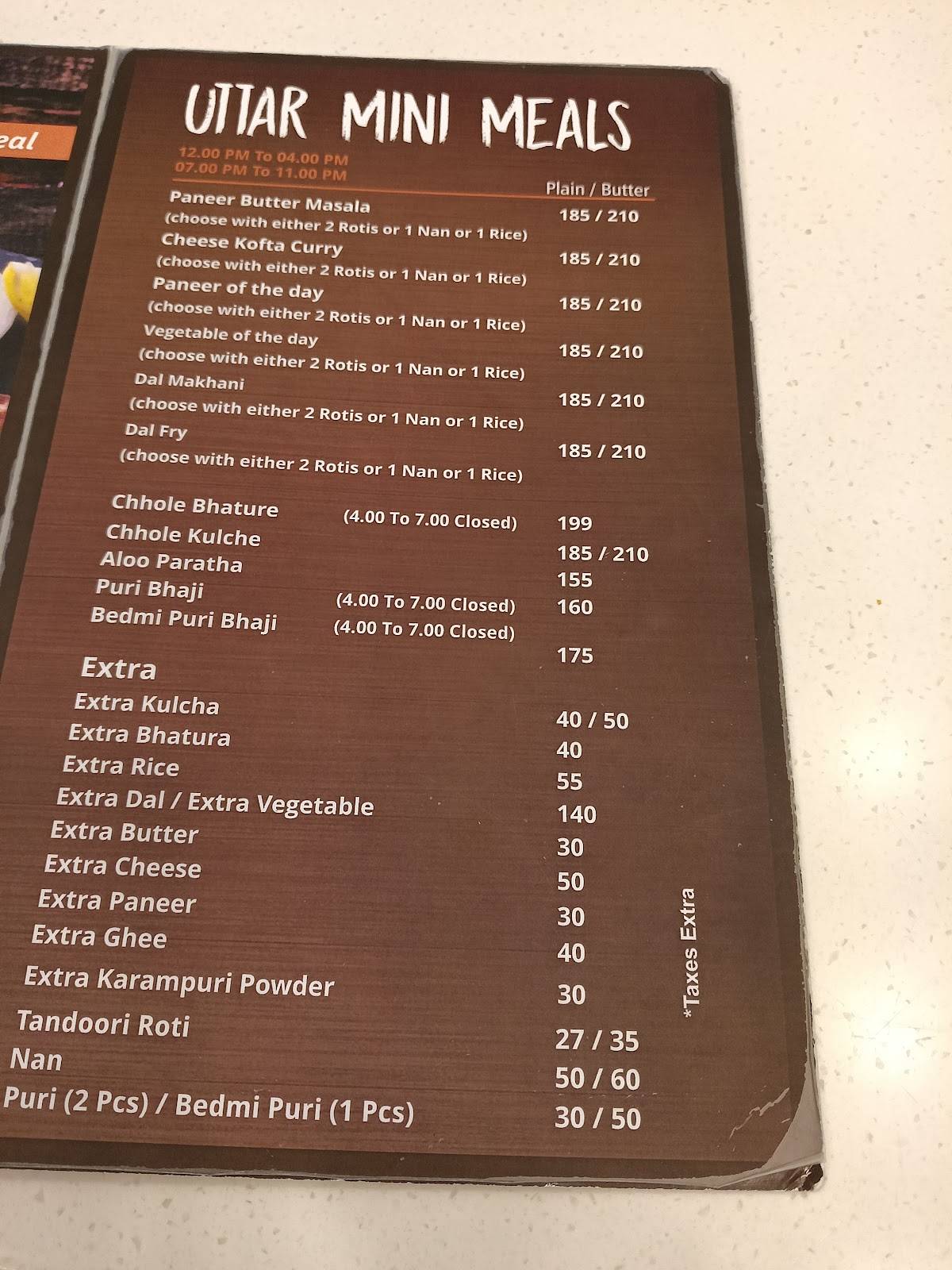 Uttar Dakshin by Naivedhyam menu