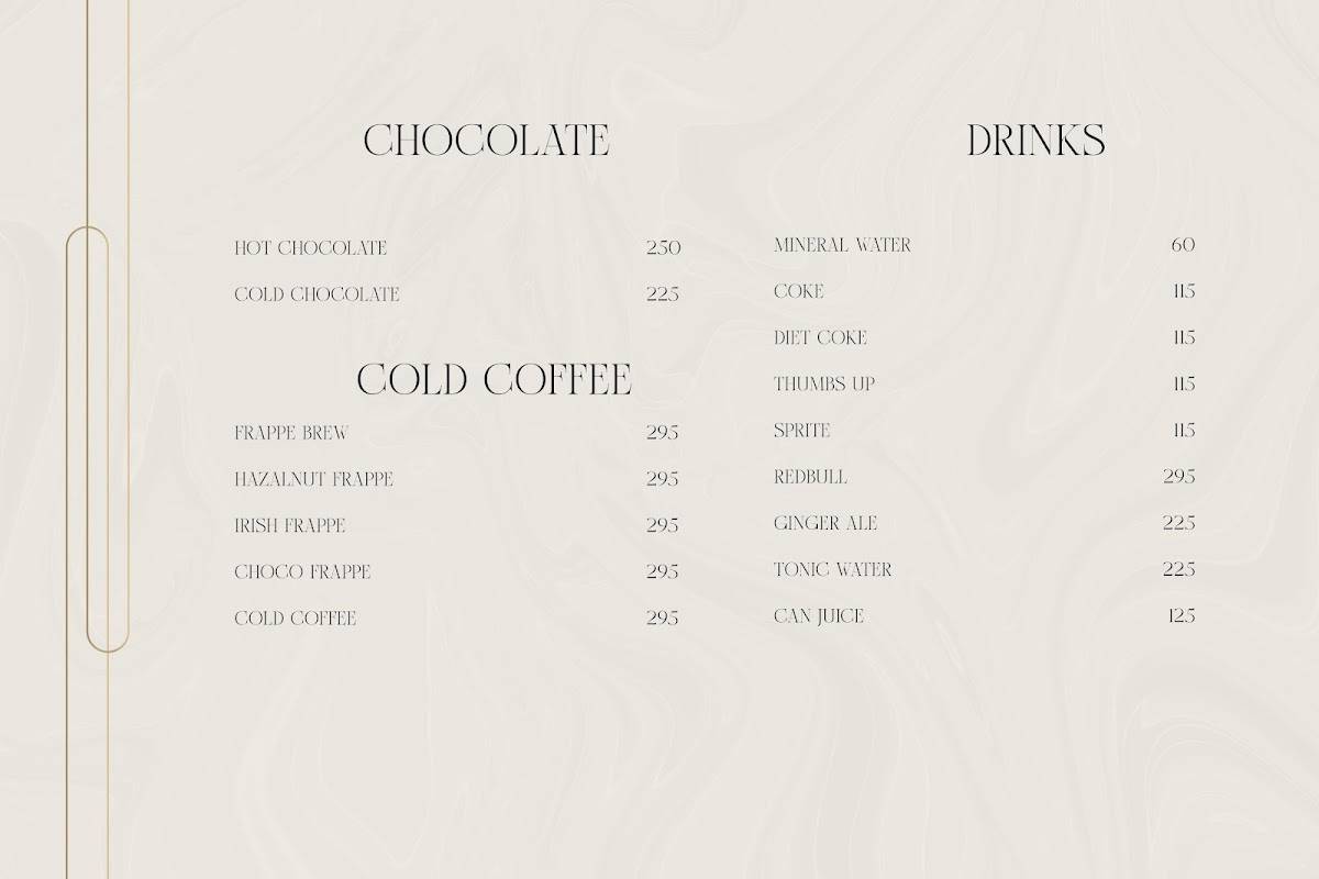 VUÉ - Coffee & Cocktail Bar menu