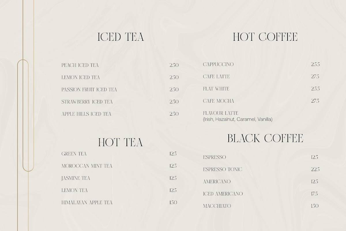 VUÉ - Coffee & Cocktail Bar menu