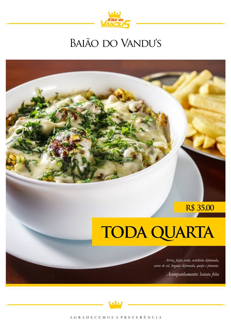 Kibe do Vandu's cardápio