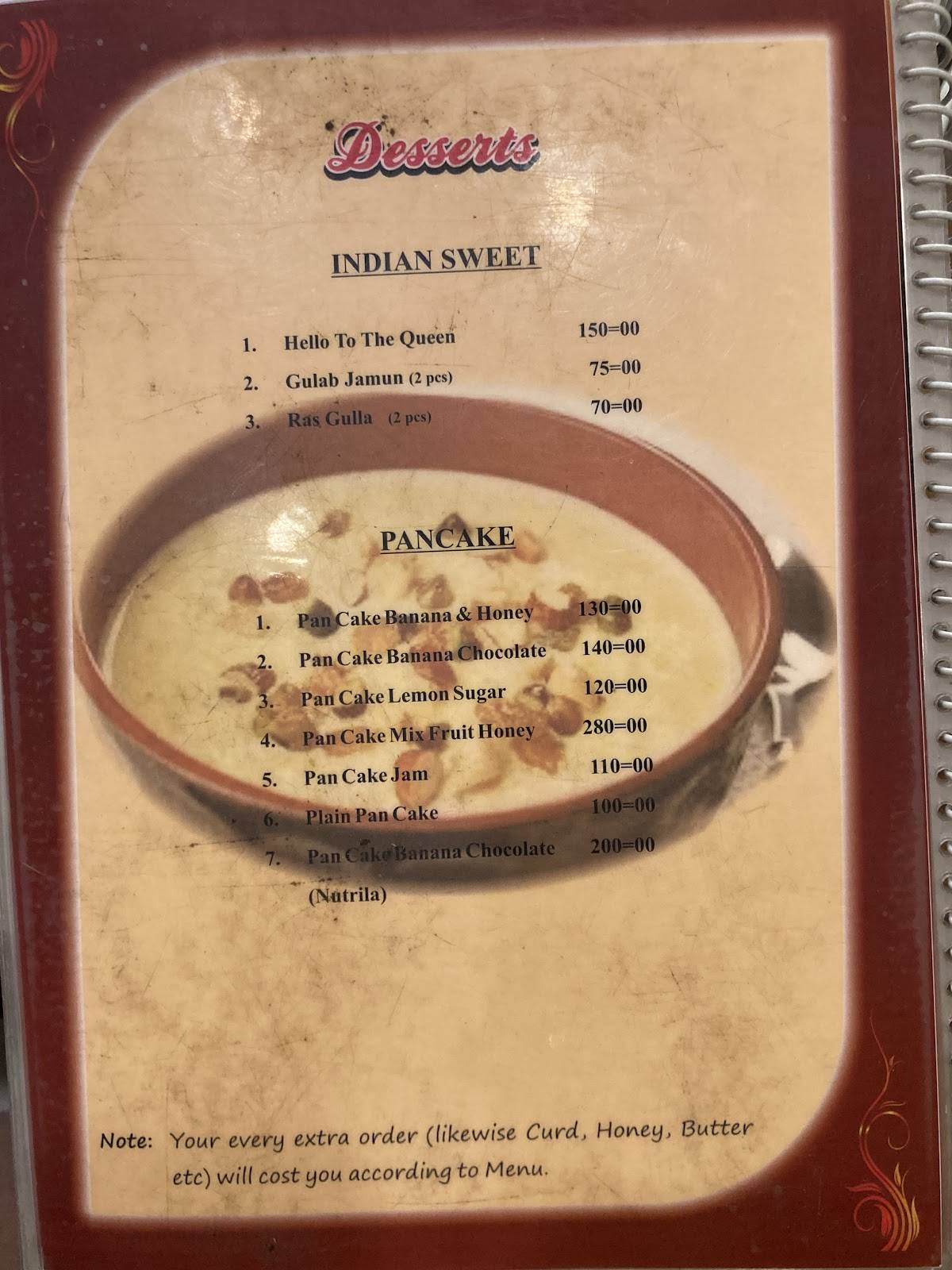 Niyati Cafe menu