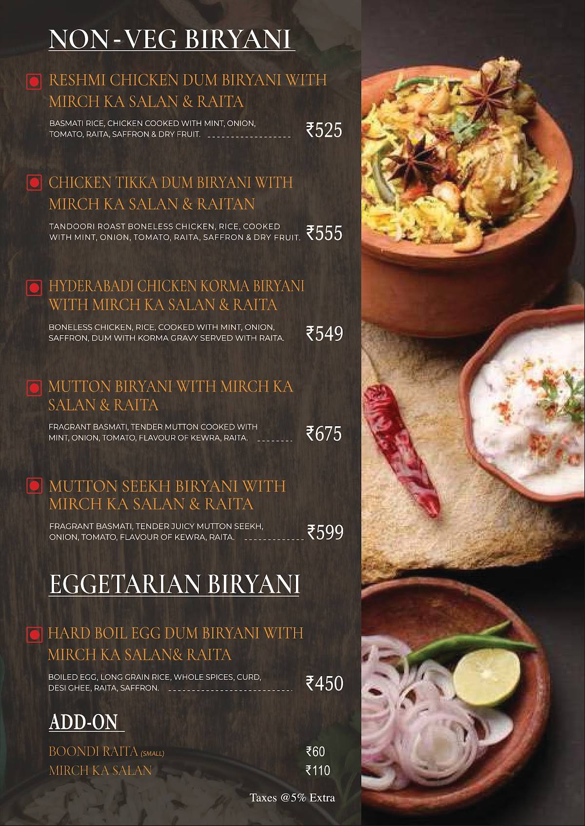 Vedas Earth Bistro menu