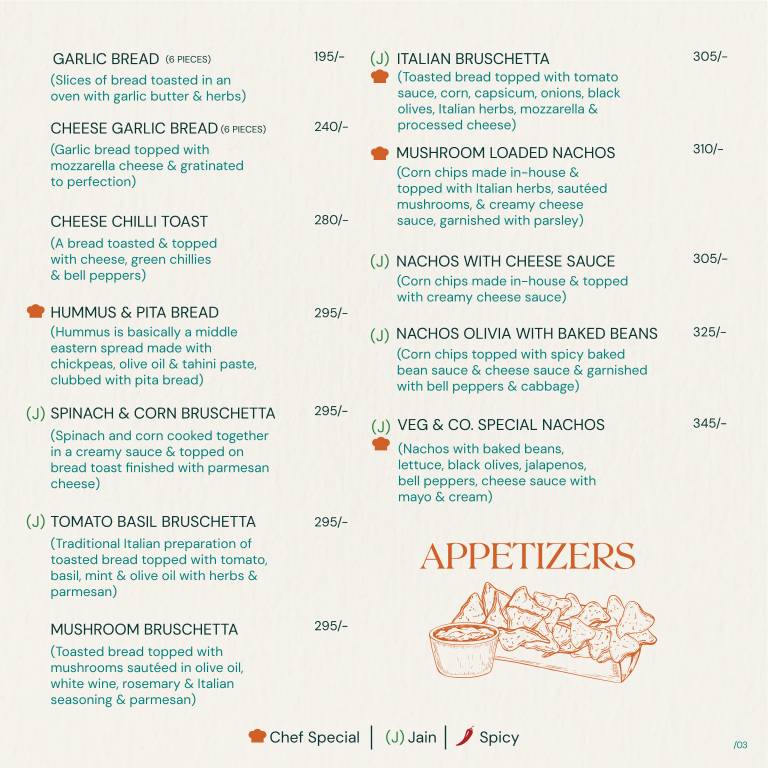 Veg & Co. menu