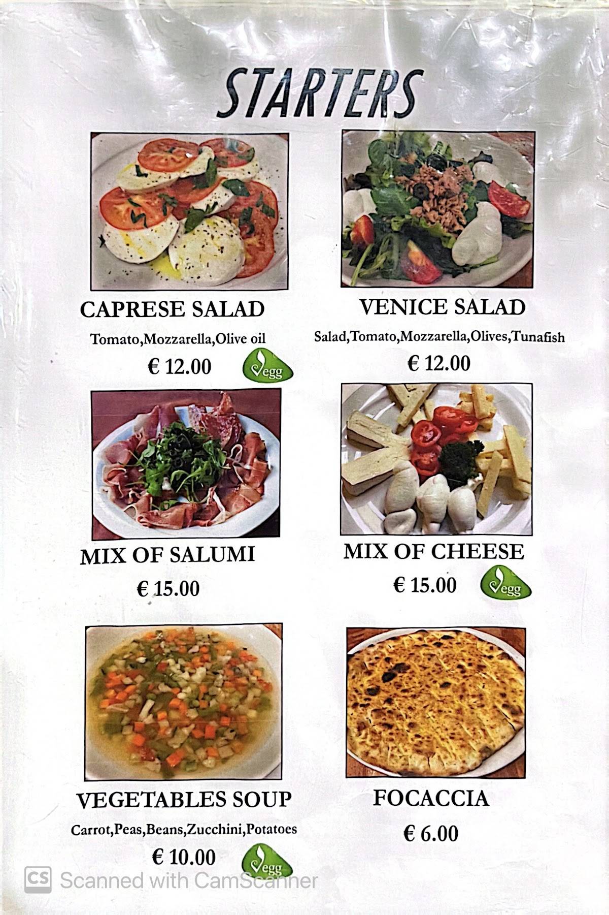 Menu di Venice Ristorante Pizzeria 