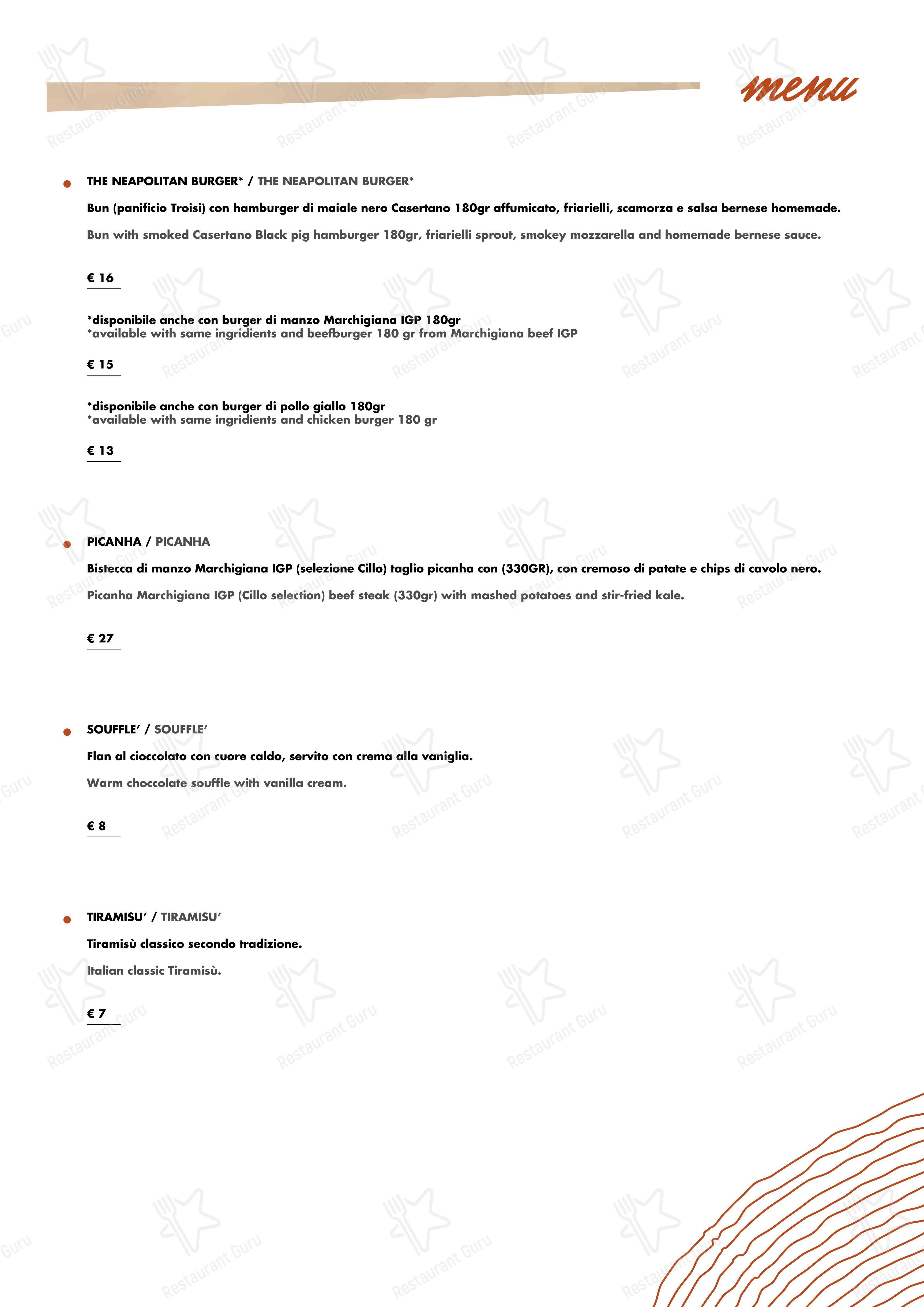 Menu di Vernissage - Основное меню