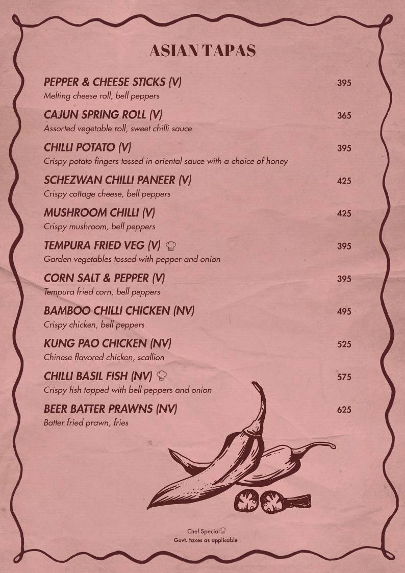 Veu By Dutyfree menu