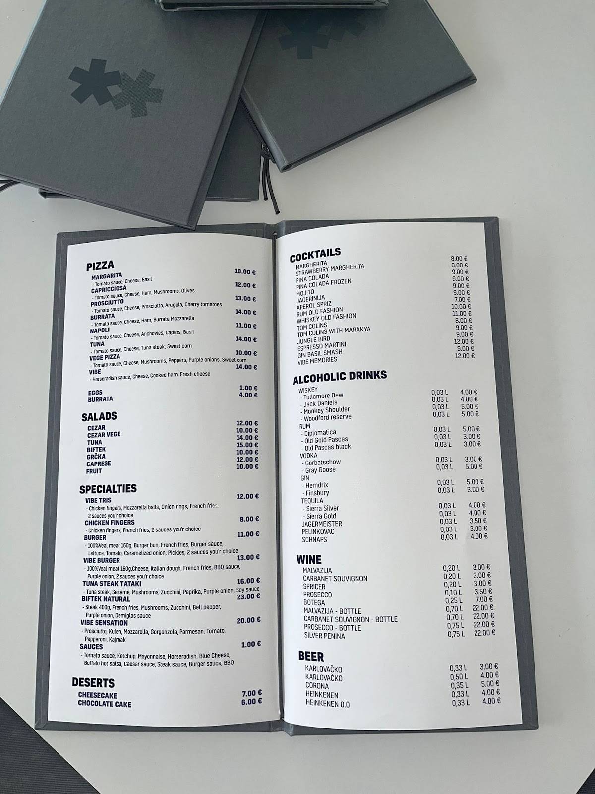 Menu di Vibe Beach & Lounge Bar 