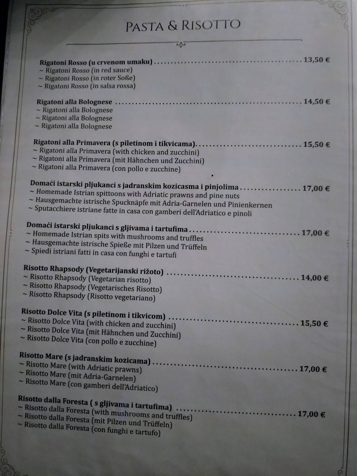 Menu di Vicenco Grill Bar 