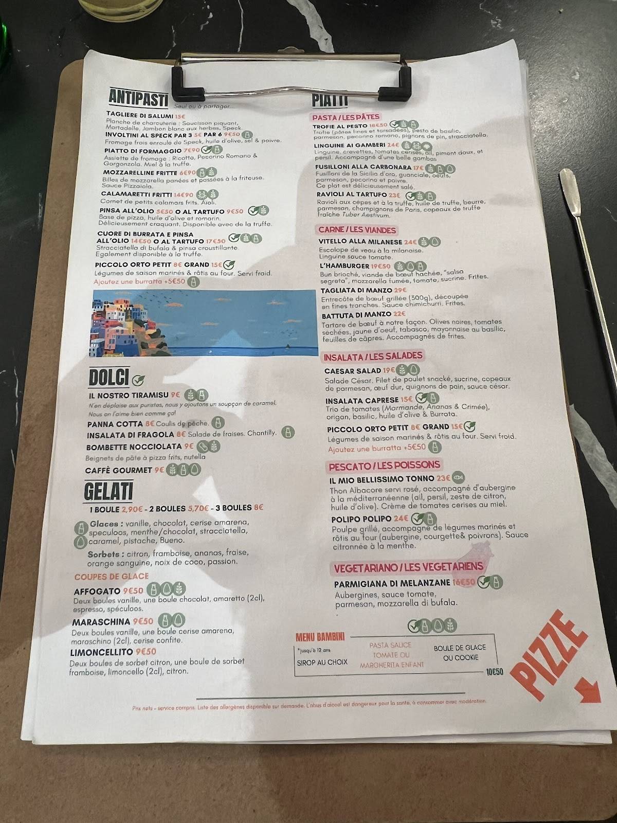 Menu de Lupo : restaurant Italien & pizzeria