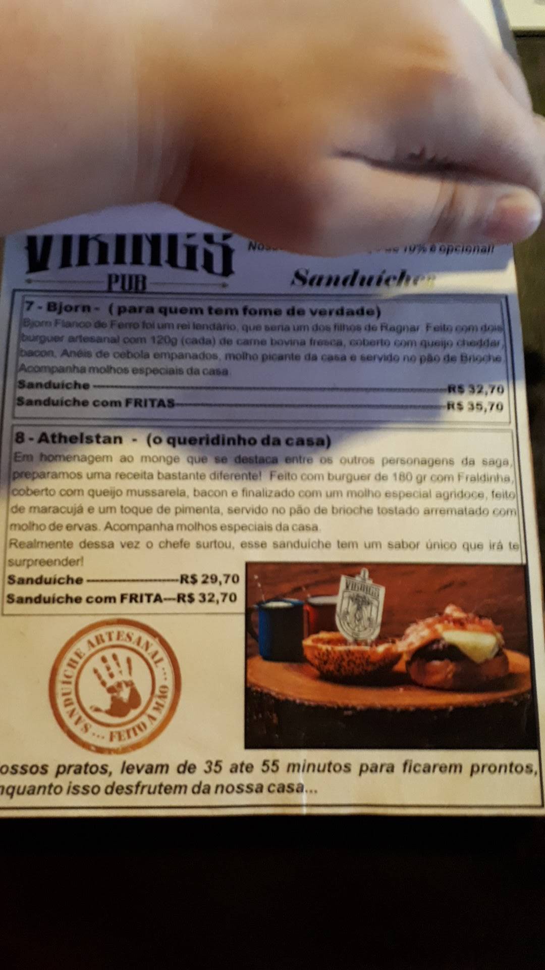 Vikings Pub cardápio