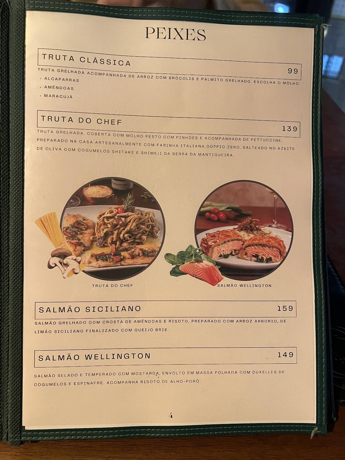 Villa Gourmet cardápio