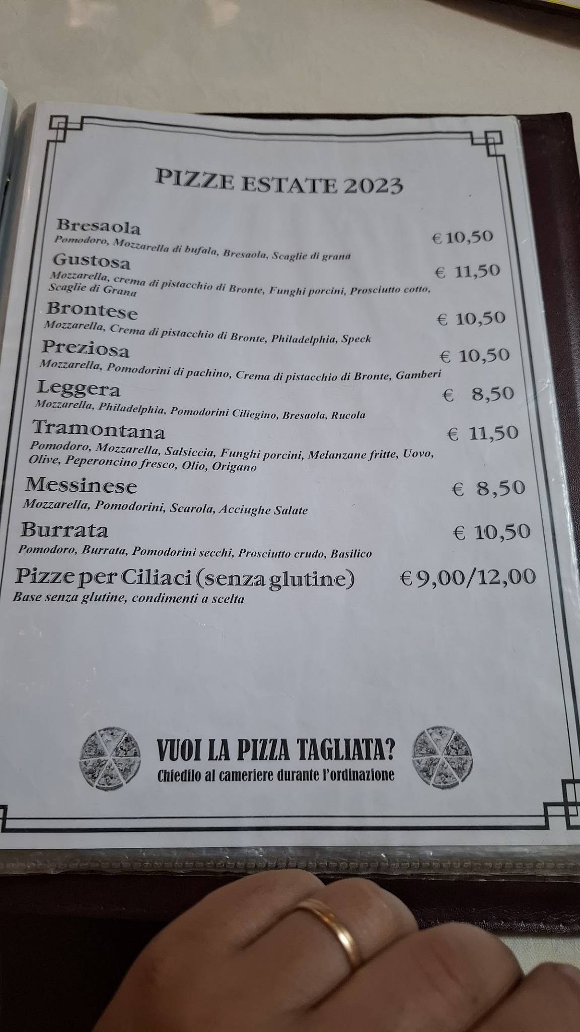 Menu di Villa San Leonardo Ristorante B&B 