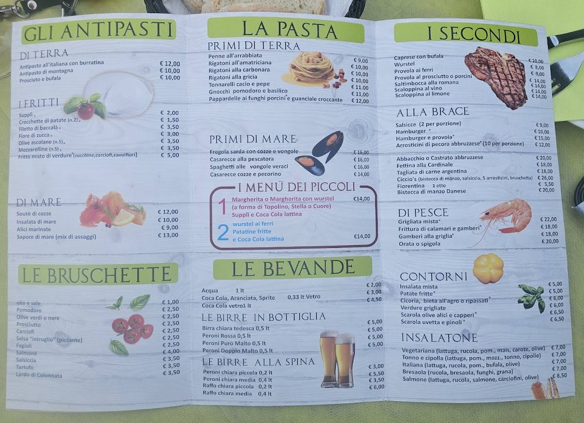 Menu di Villa Verde 