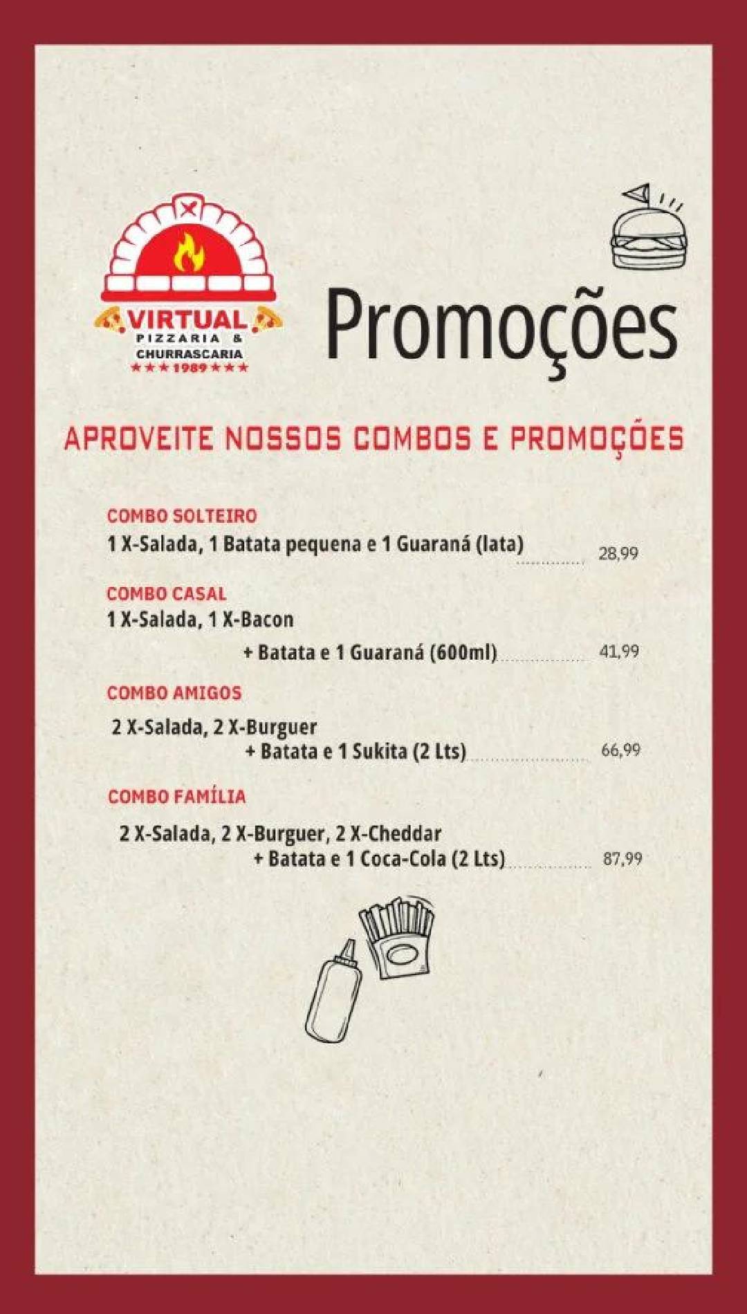 Virtual Pizzaria e Churrascaria Guarulhos cardápio