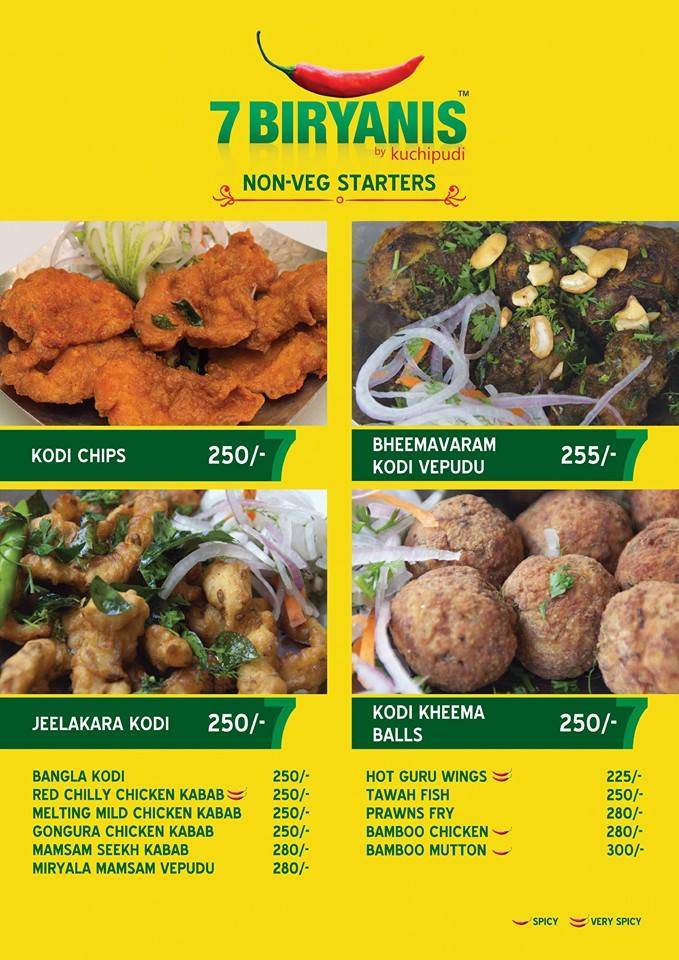 7Biryanis menu