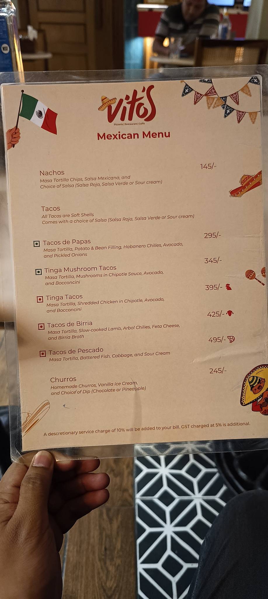 Vito's Pizzeria Restaurant and Caffe Lucknow menu