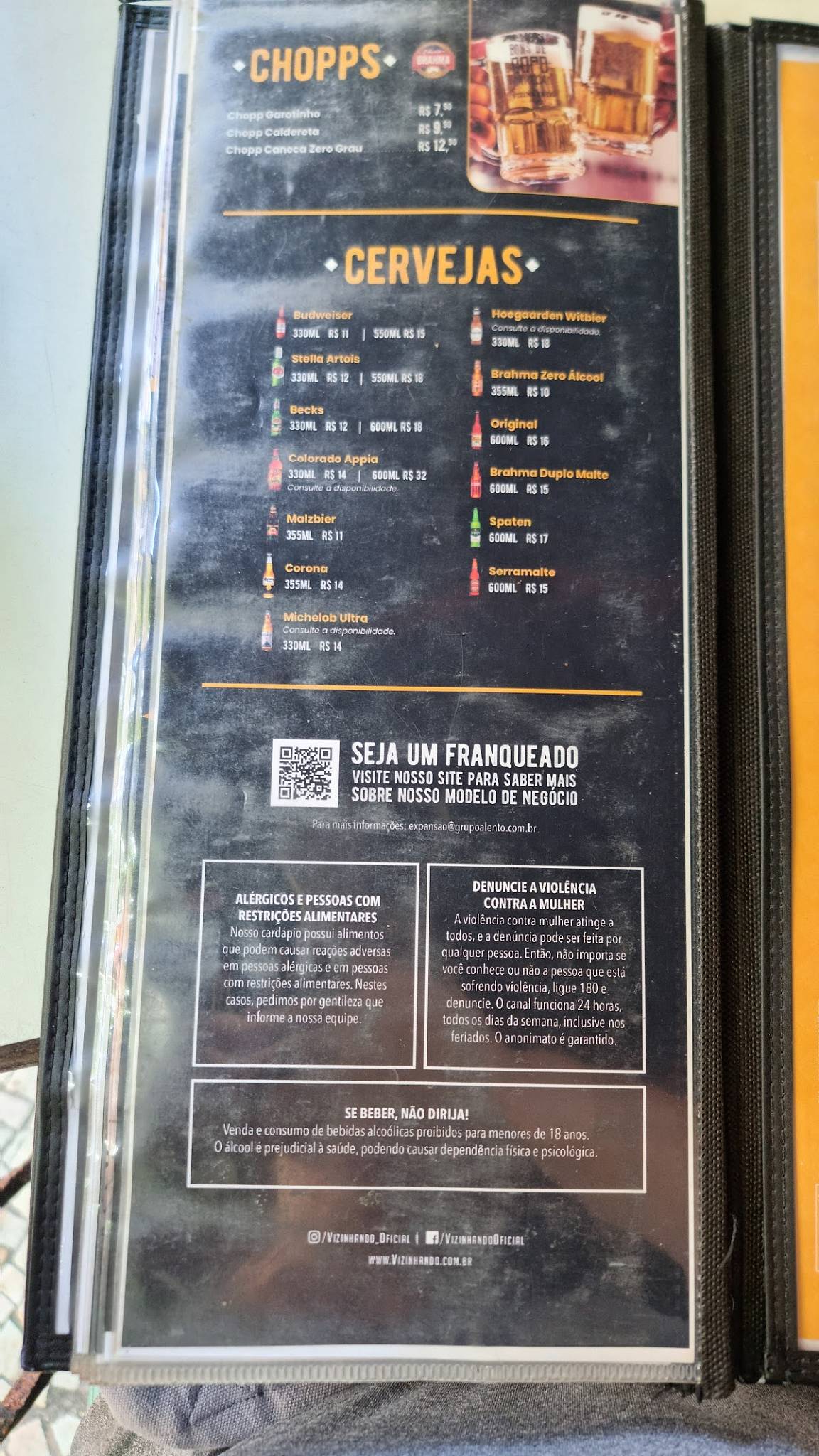 Vizinhando cardápio