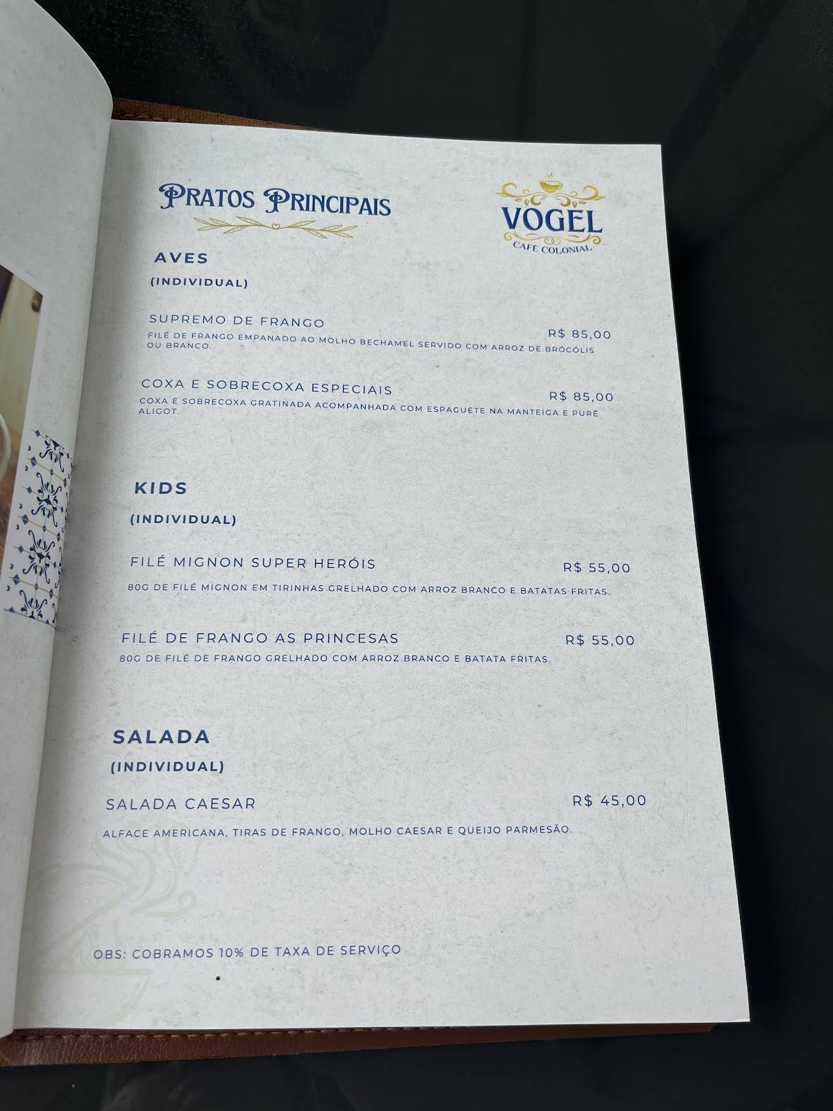 Restaurante Vogel Café Colonial Café da manhã, Almoço, Jantar Guaramiranga Ce cardápio
