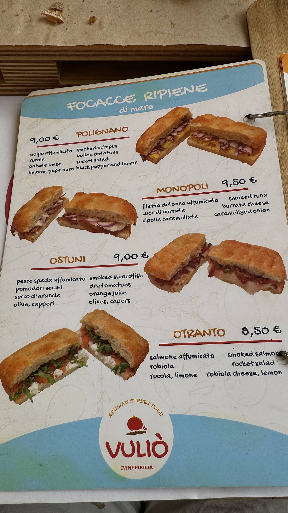 Menu di Vuliò 