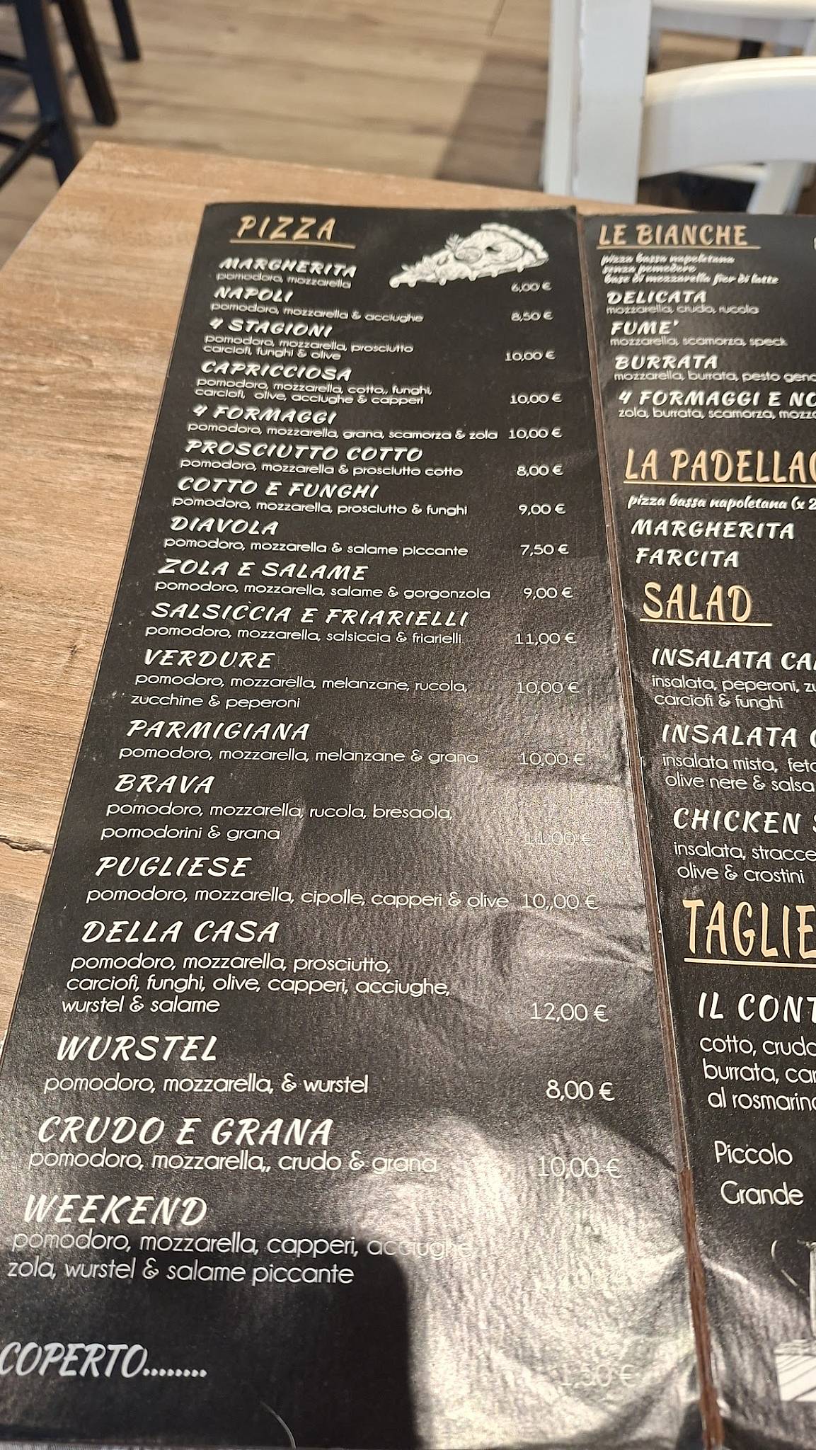Menu de Weekend Pizzeria Bistrot Cafè